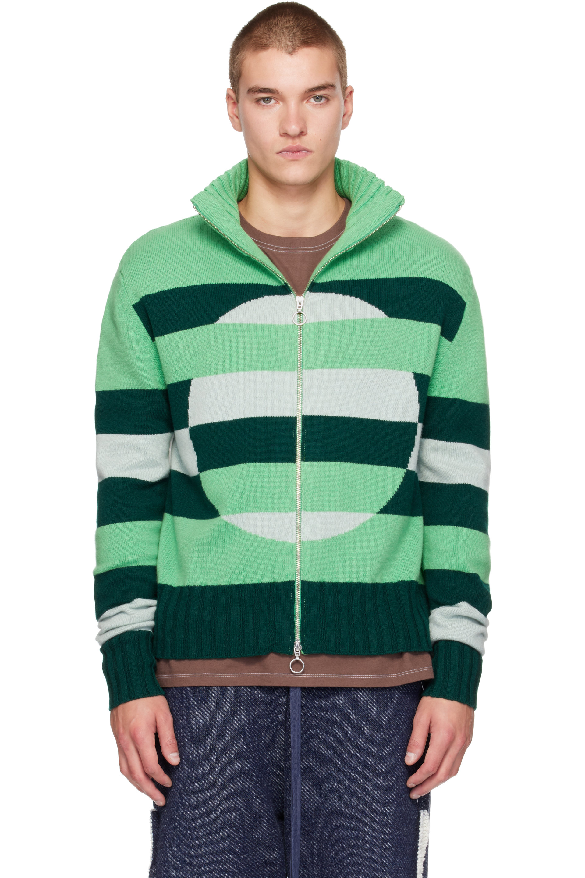 Edward Cuming - Green Optical Vortex Window Sweater