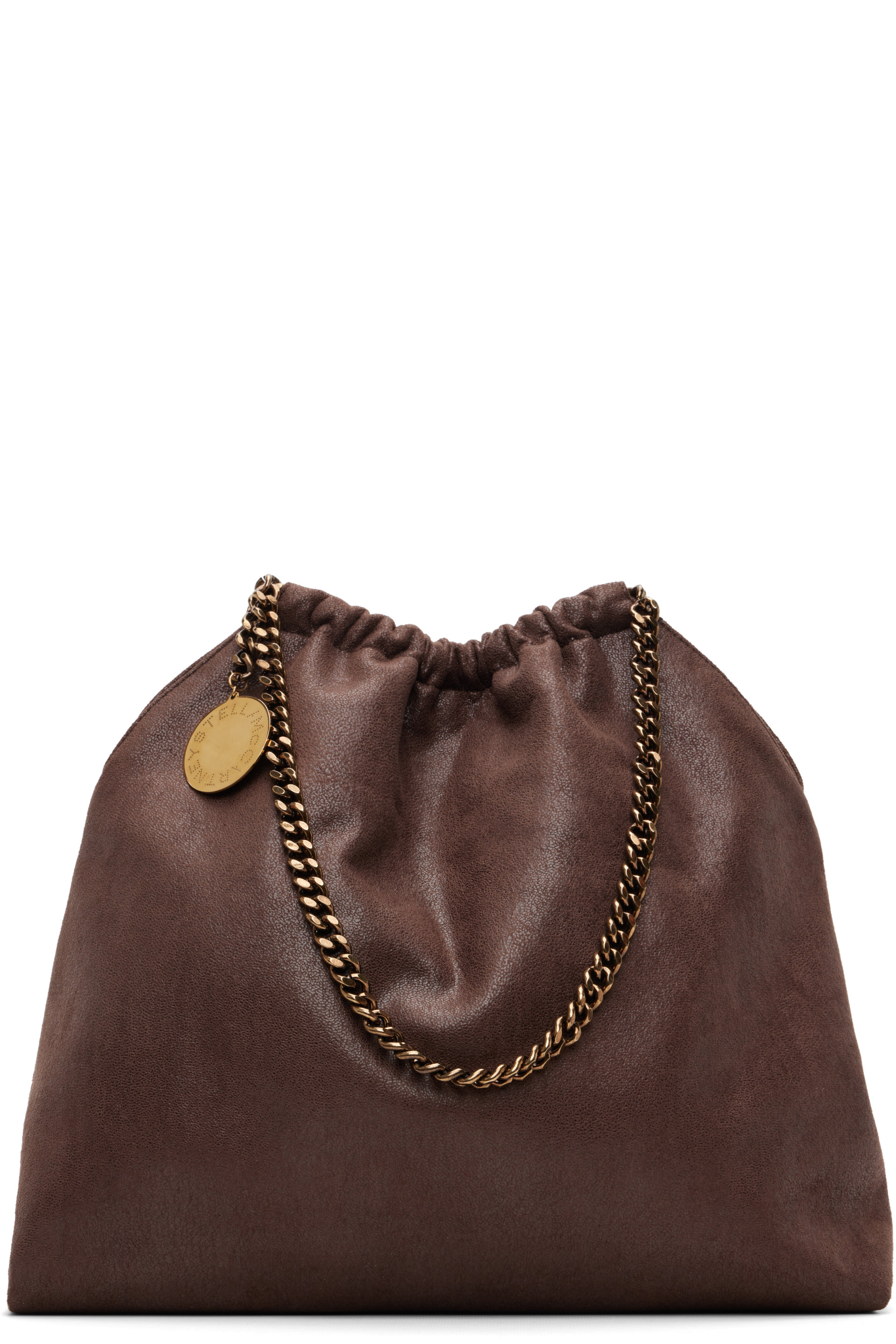 Stella McCartney - Brown Falabella Medium Drawstring Bag