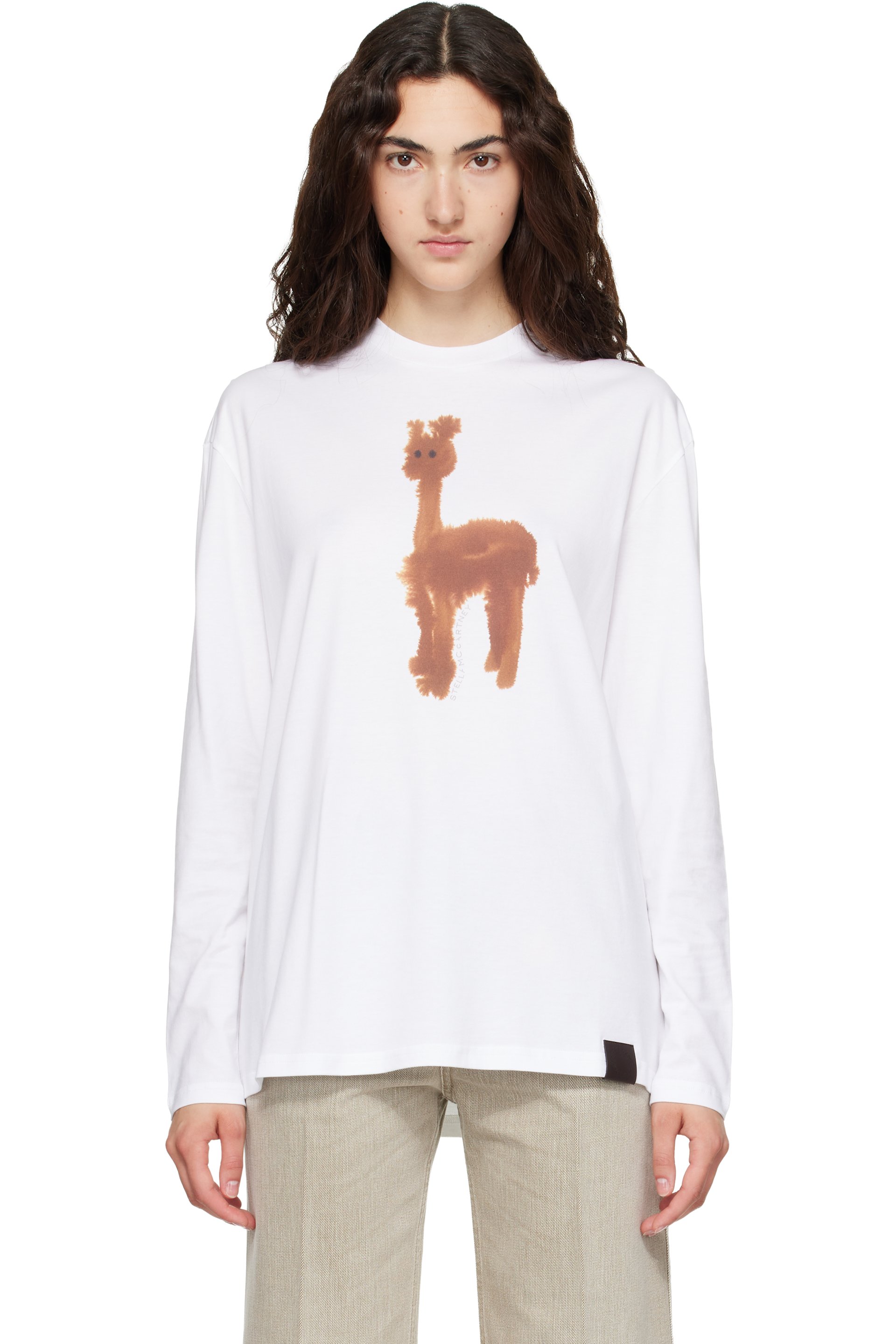 Stella McCartney - T-shirt à manches longues blanc à image à logo
