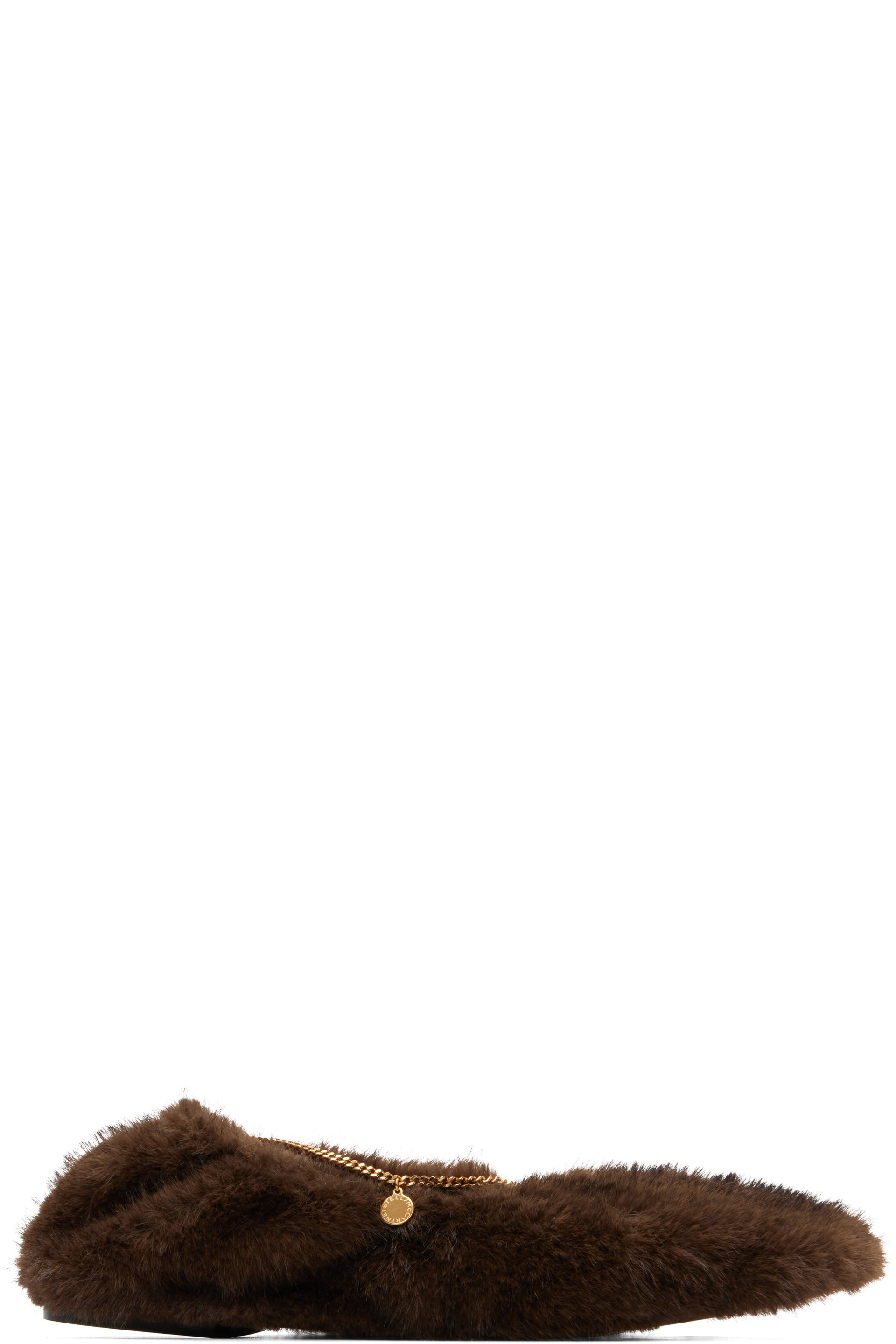 Stella McCartney - Brown Mink Ankle Chain Ballerina Flats