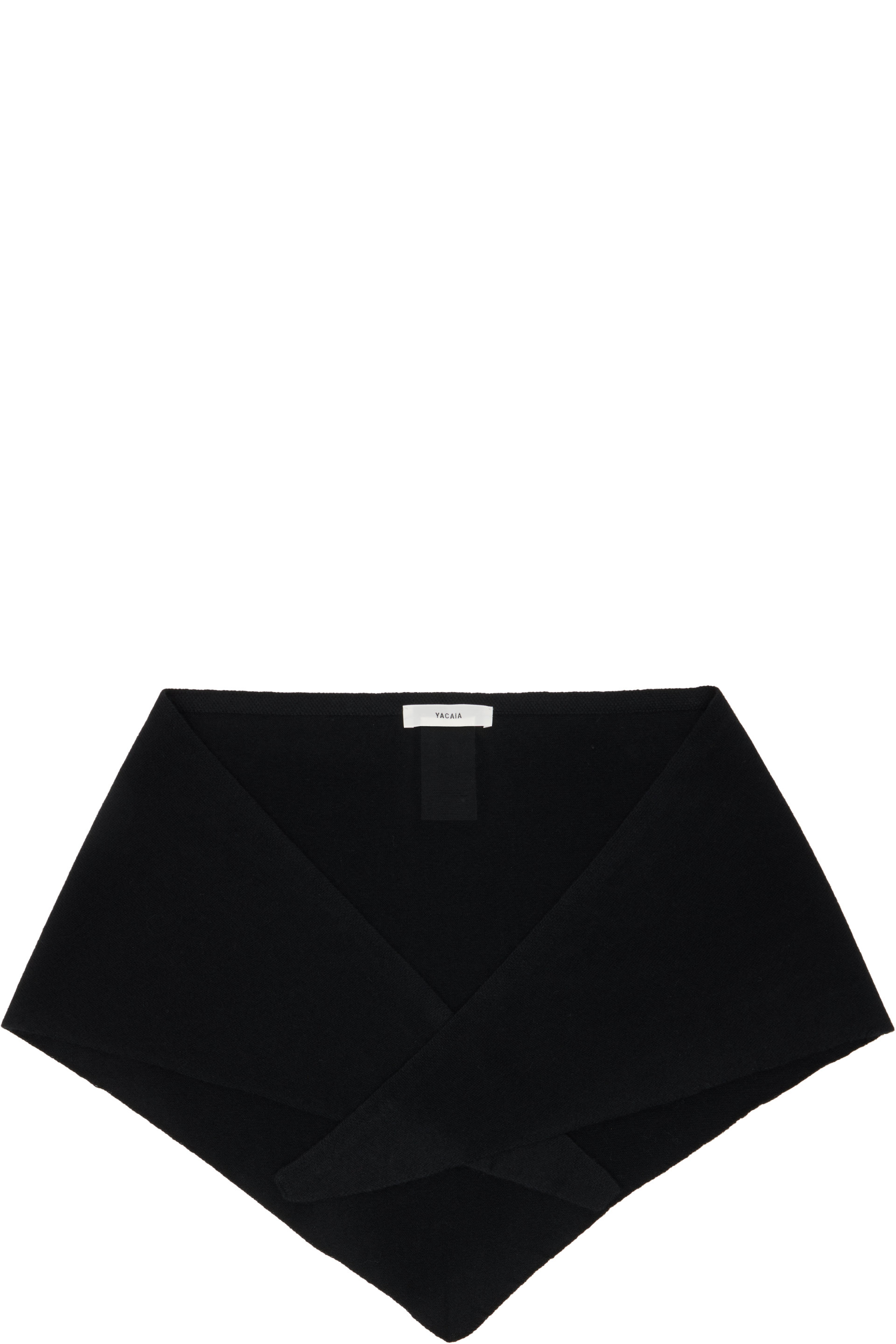 YACAIA - Black Y-0022 Triangle Merino Cashmere Scarf