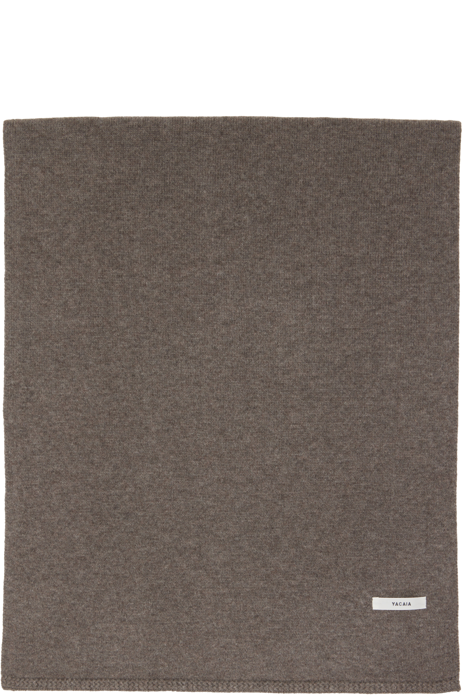 YACAIA - Taupe Y-0012 Knitted Merino Cashmere Scarf
