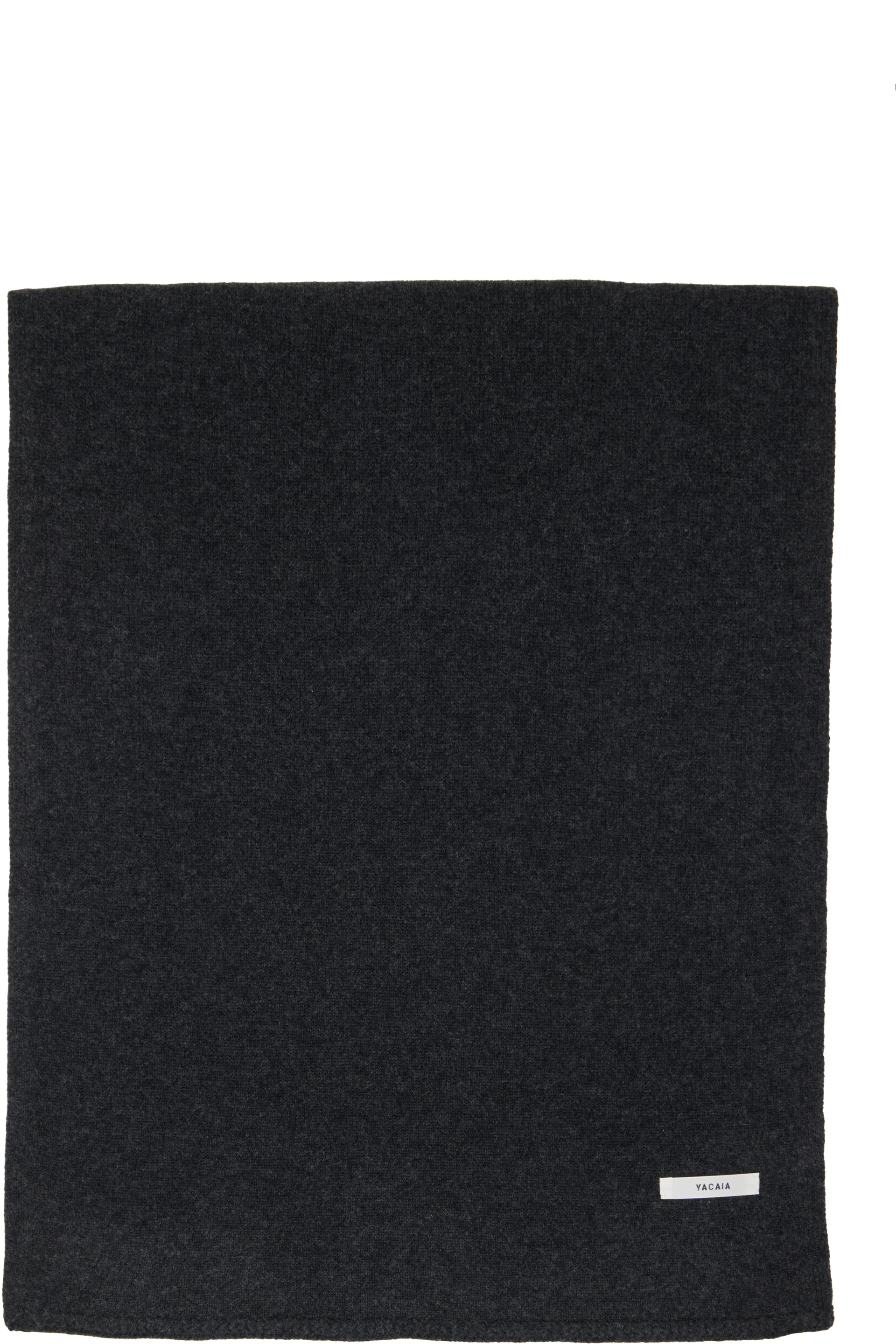 YACAIA - Black Y-0012 Knitted Merino Cashmere Scarf