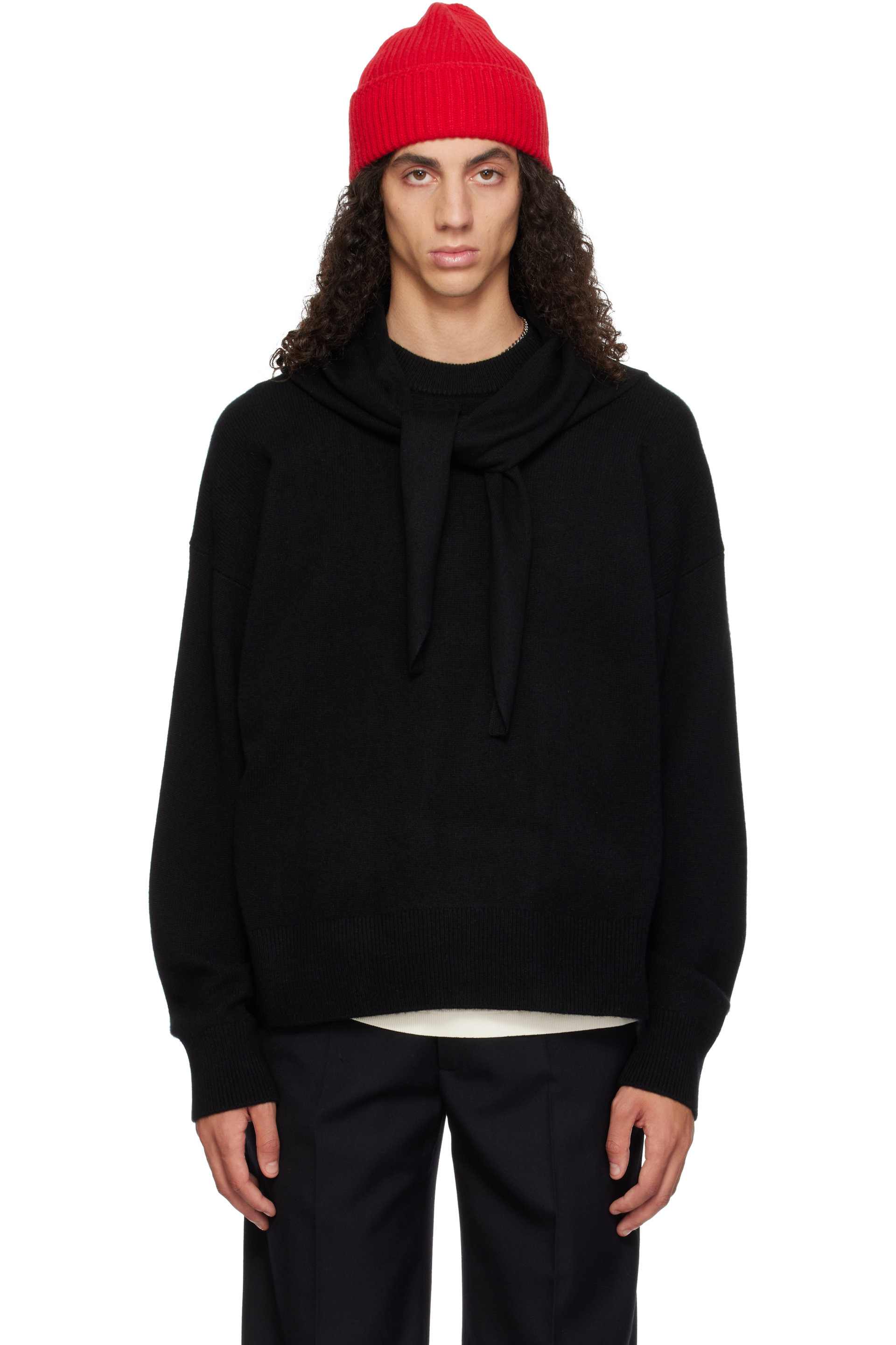 YACAIA - Black Y-0008 Oversized Merino Cashmere Sweater
