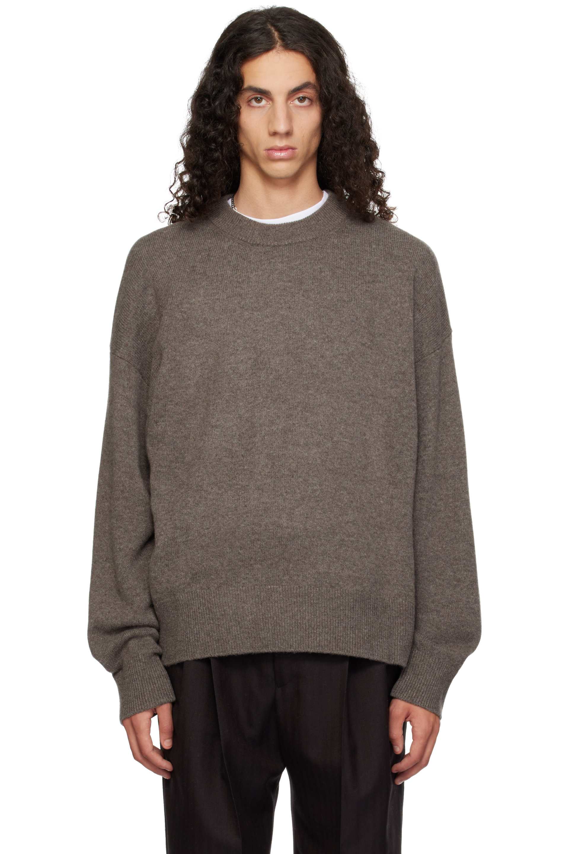 YACAIA - Taupe Y-0008 Oversized Merino Cashmere Sweater