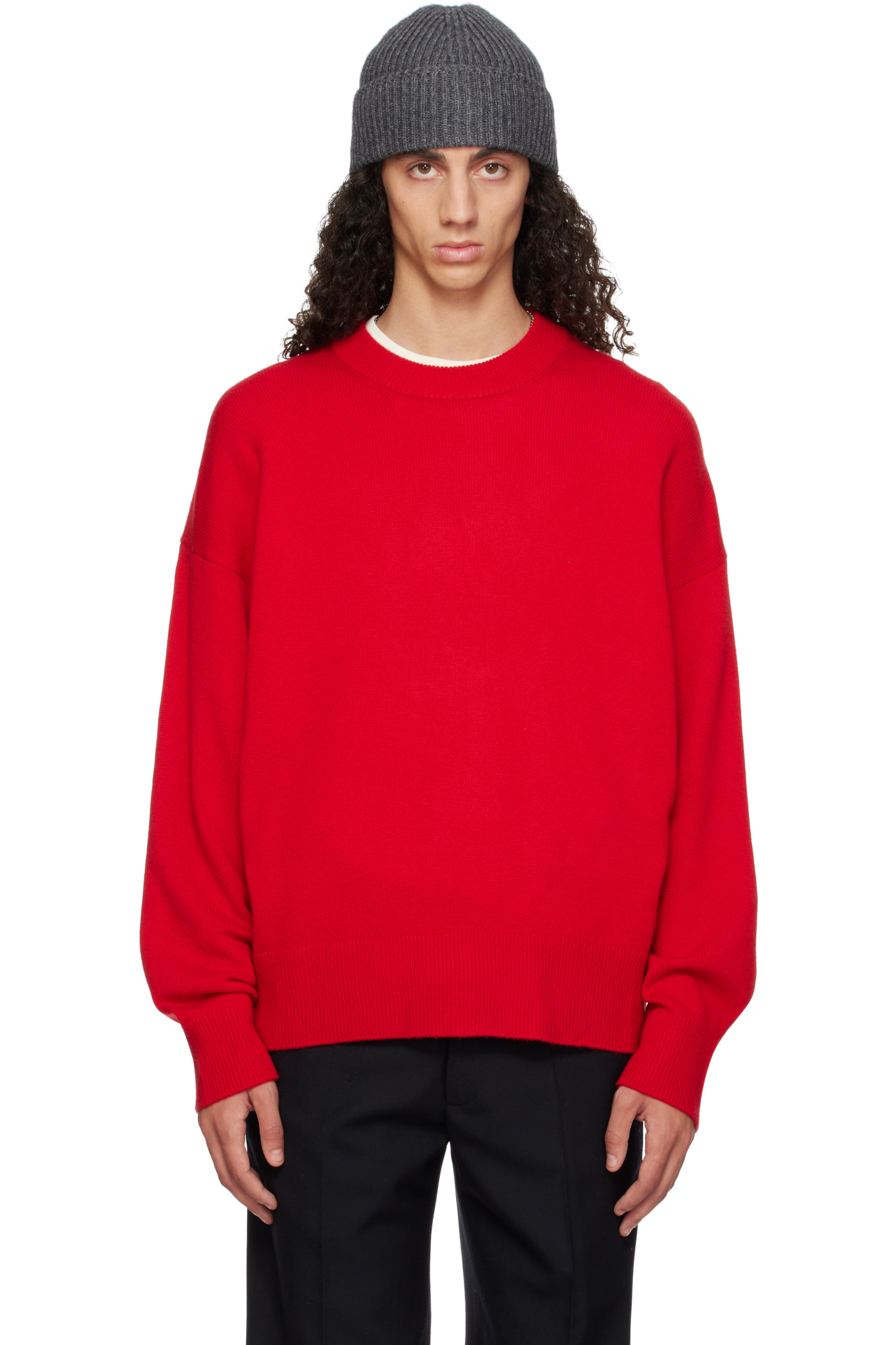 YACAIA - Red Y-0008 Oversized Merino Cashmere Sweater