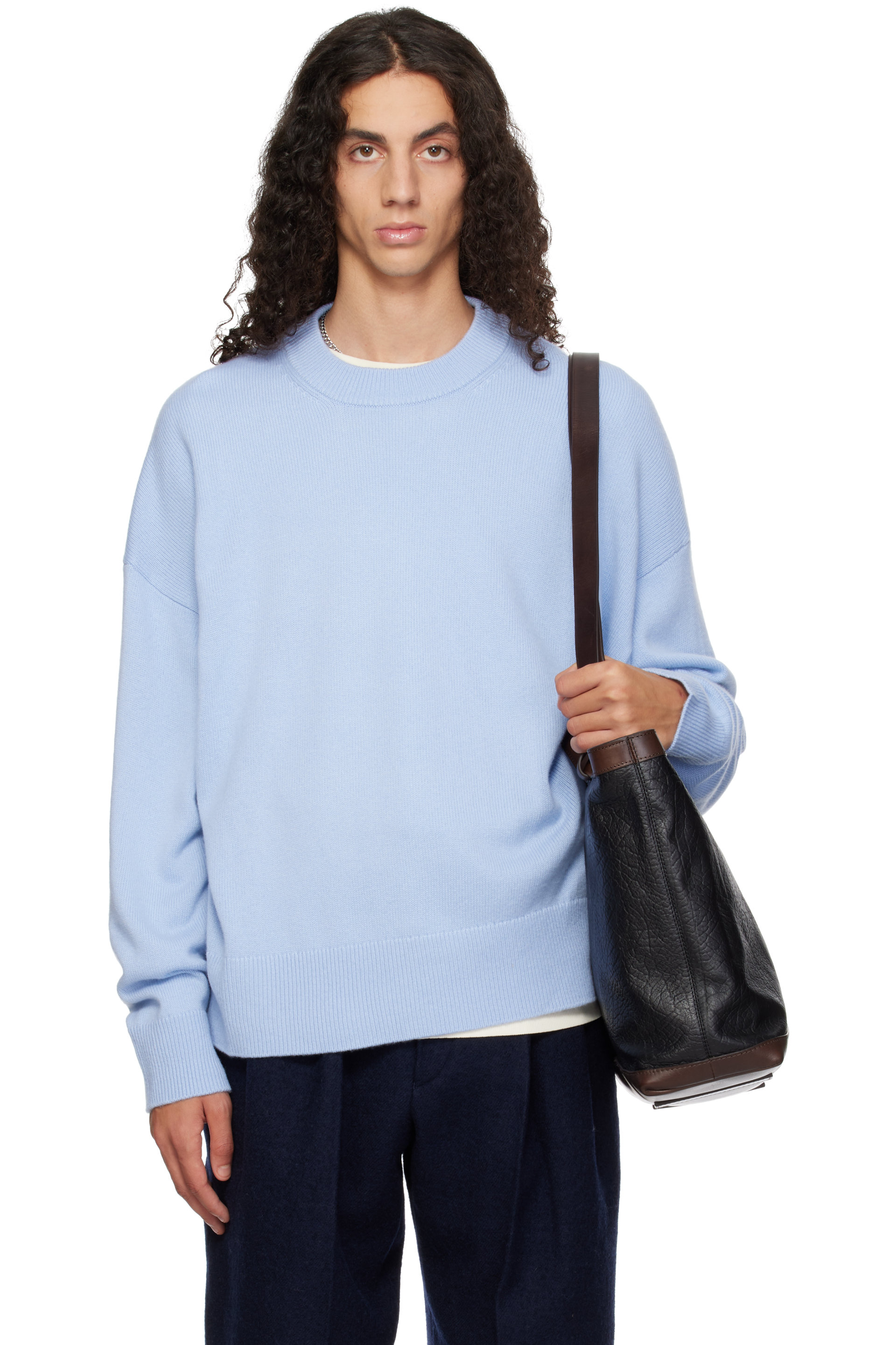 YACAIA - Blue Y-0008 Oversized Merino Cashmere Sweater