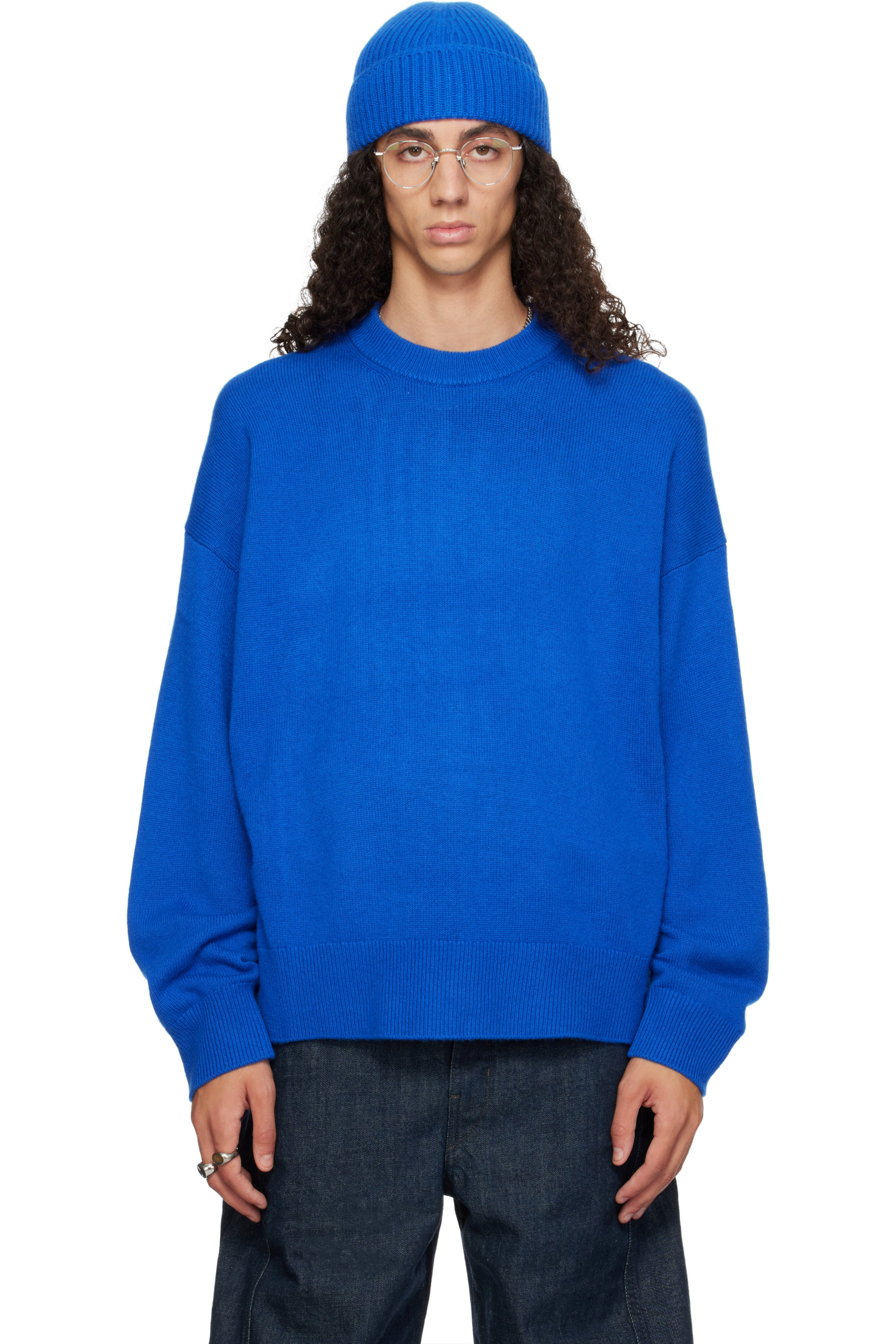 YACAIA - Blue SSENSE Exclusive Y-0008 Oversized Sweater