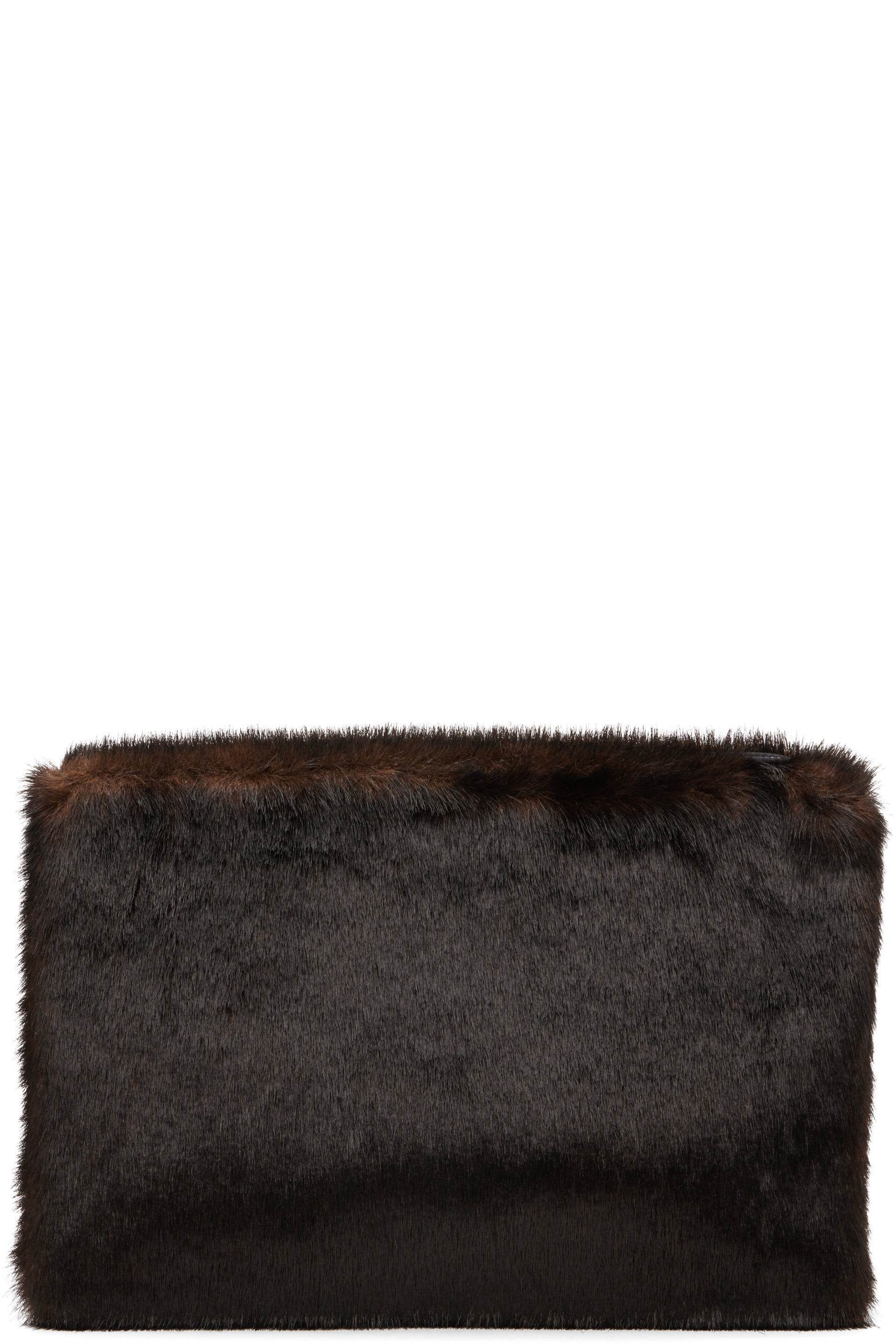 Loulou de Saison - Brown Flint Faux-Fur Pouch
