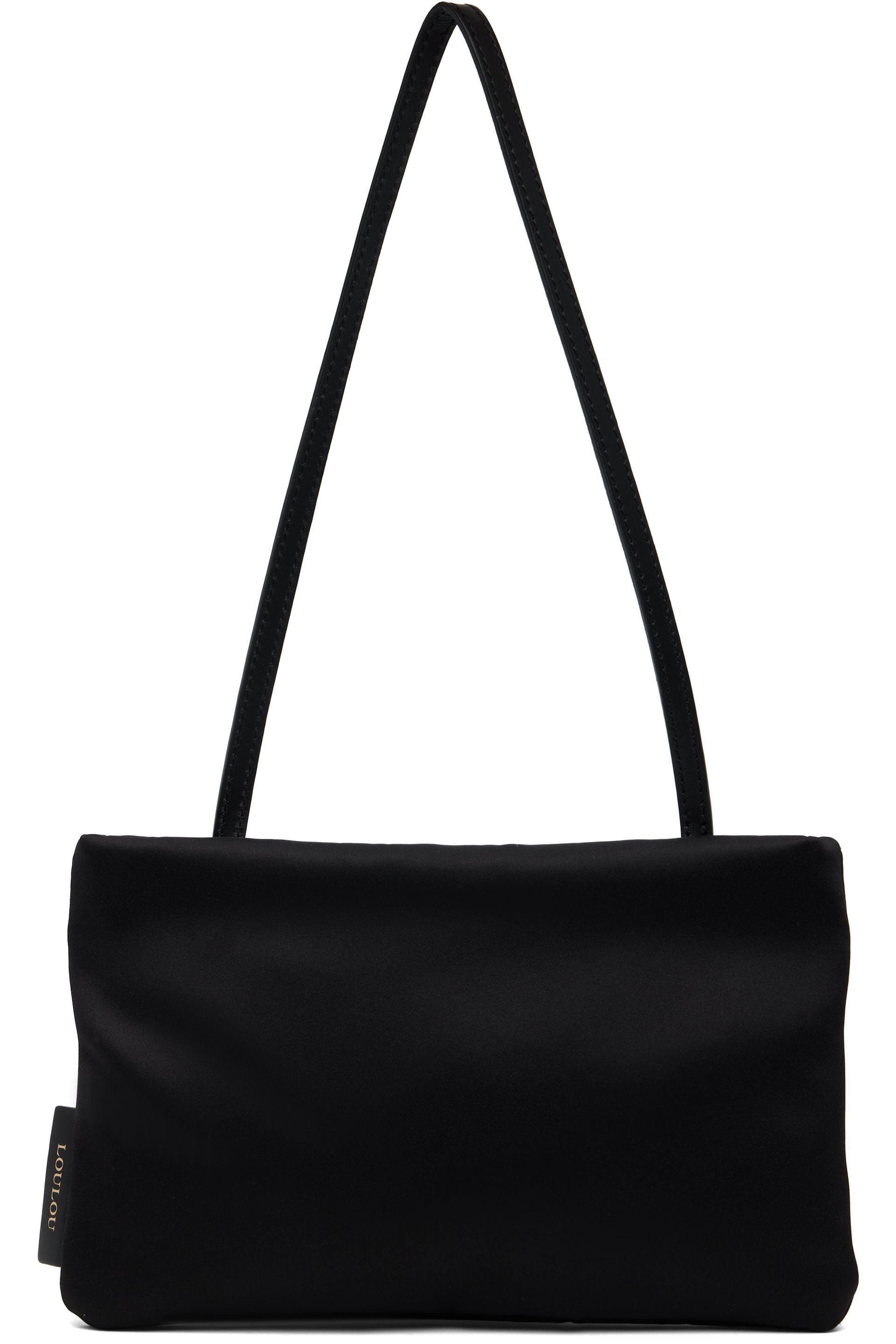 Loulou de Saison - Black Grace Small Satin Baguette Bag