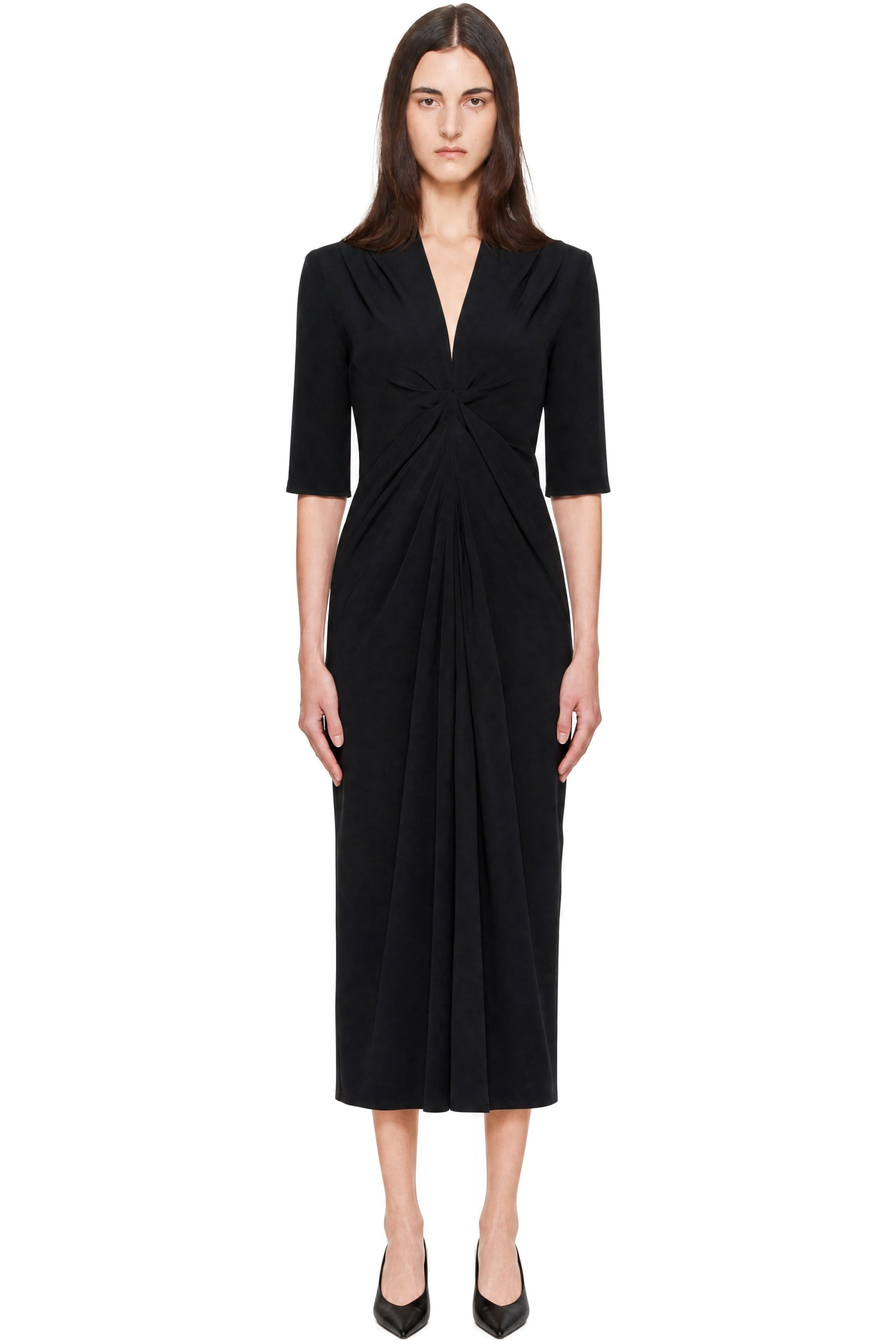 Loulou de Saison - Black WILLA Gathered Midi Dress