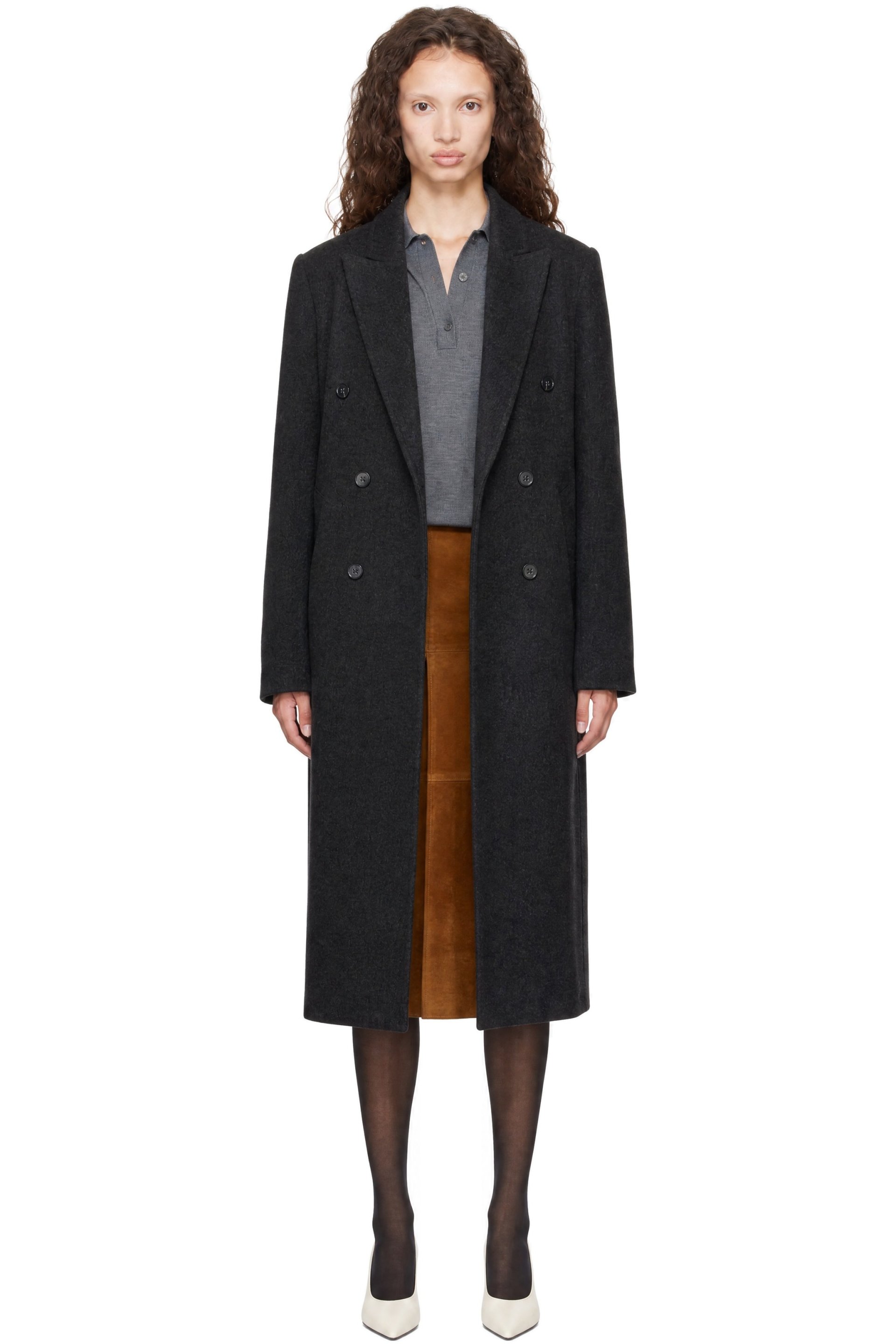 Loulou de Saison - Gray ROSCO Double Breasted Long Coat