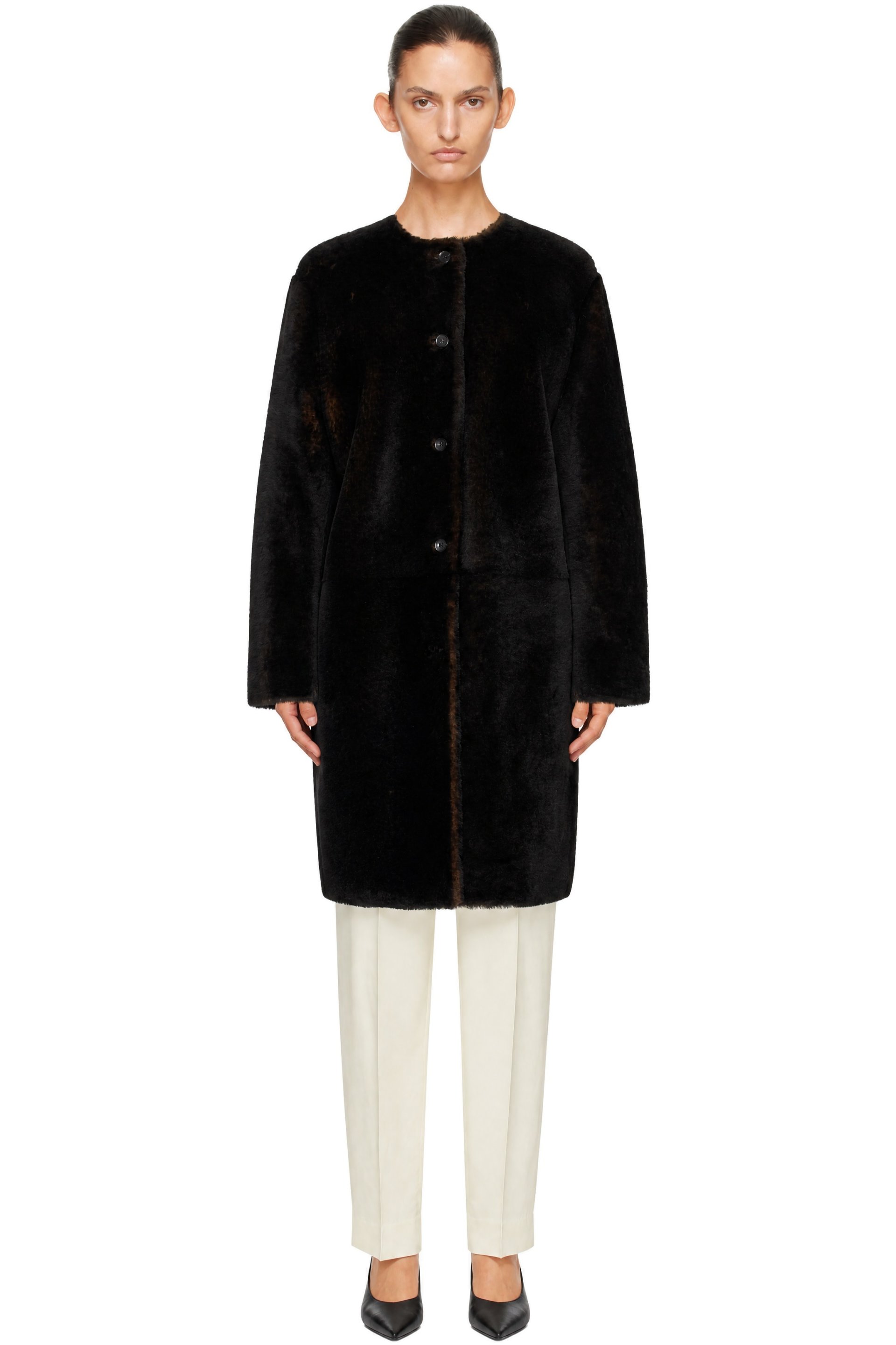 Loulou de Saison - Brown Reversible Elba Leather Coat