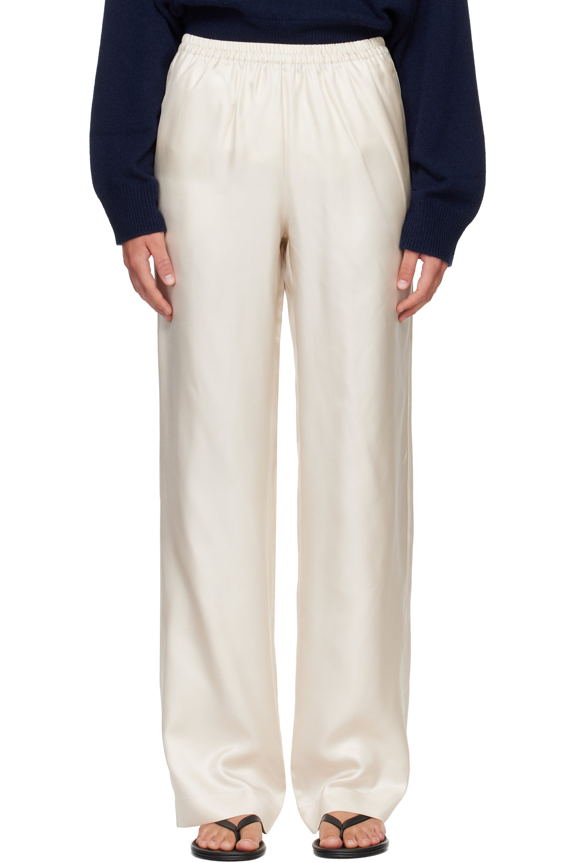 Loulou de Saison - Off-White ALERA LDS Silk Twill Trousers