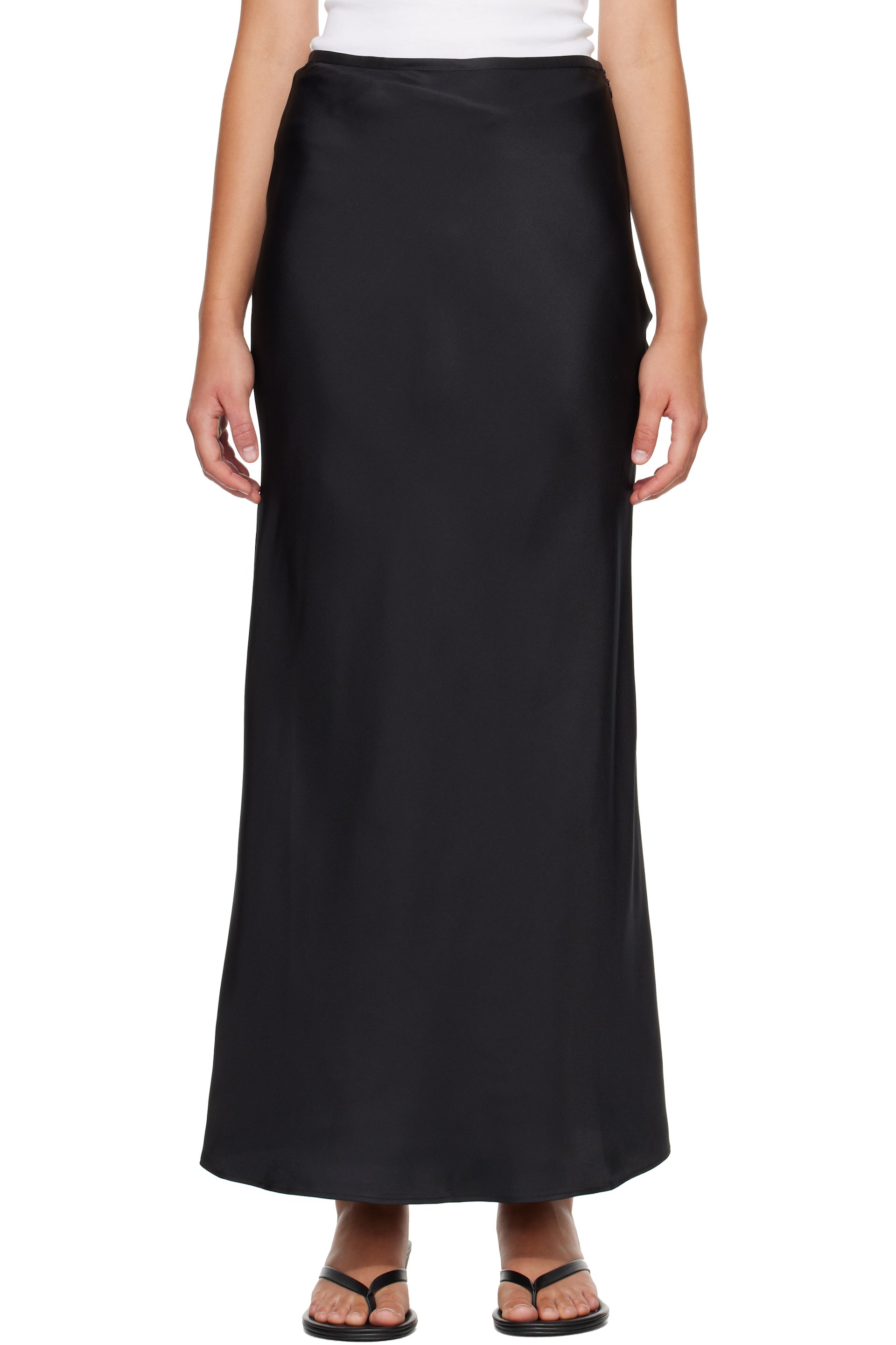 Loulou de Saison - Black ELI Silk Twill Maxi Skirt