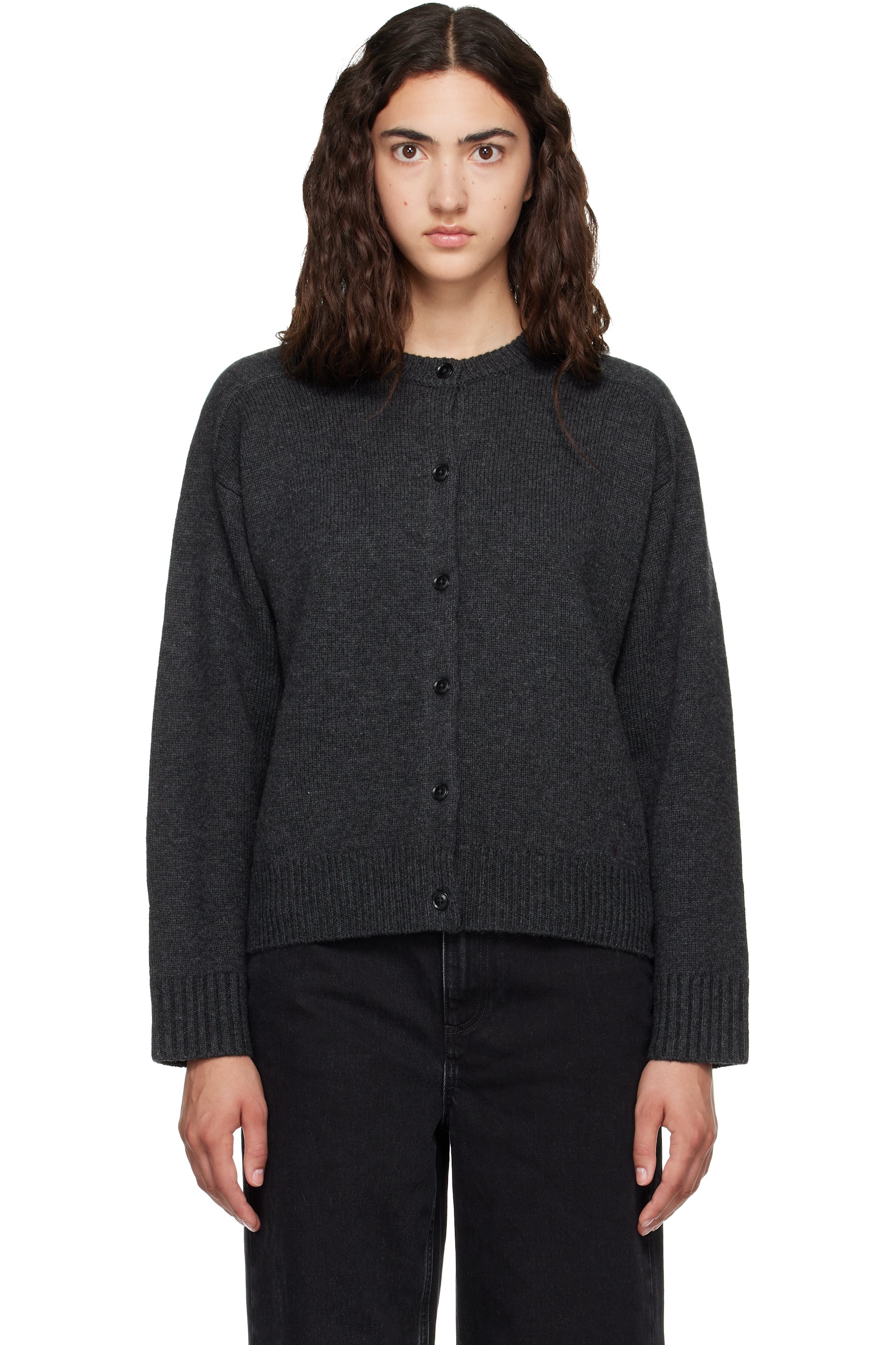 Loulou de Saison - Gray AIDAR LDS Wool Cashmere Cardigan