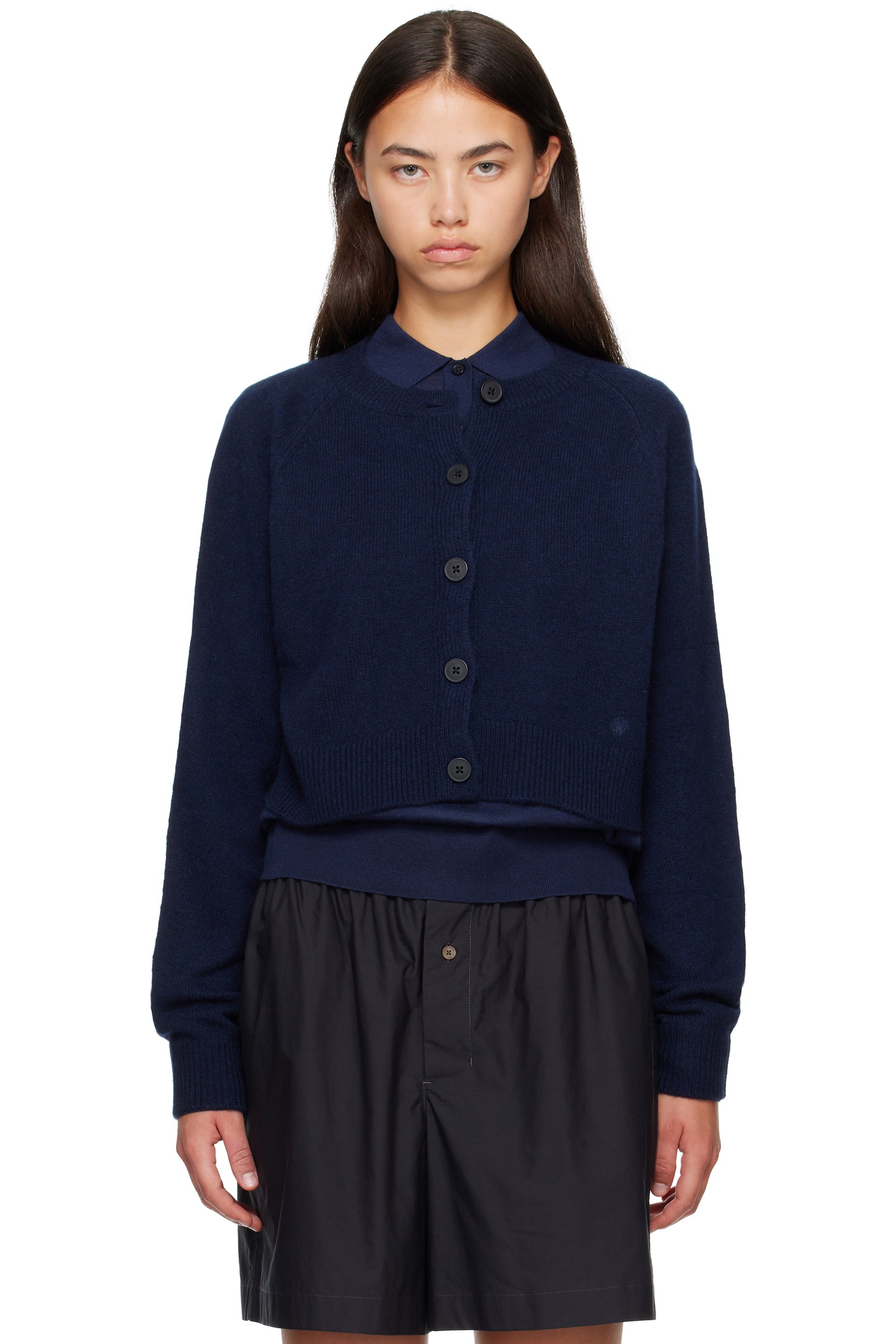 Loulou de Saison - Navy HEIKE Cropped Cardigan