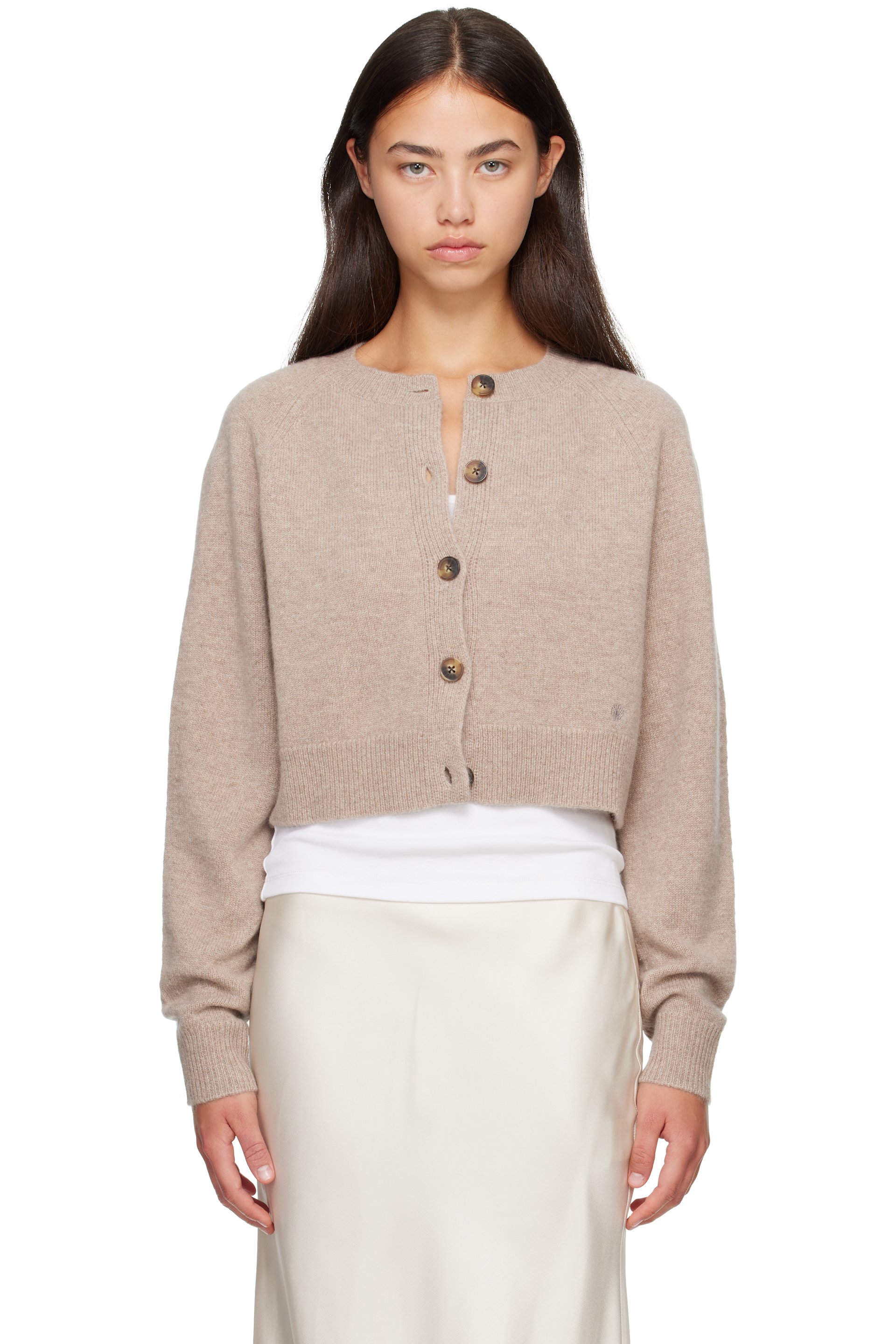 Loulou de Saison - Beige HEIKE Cashmere Cardigan