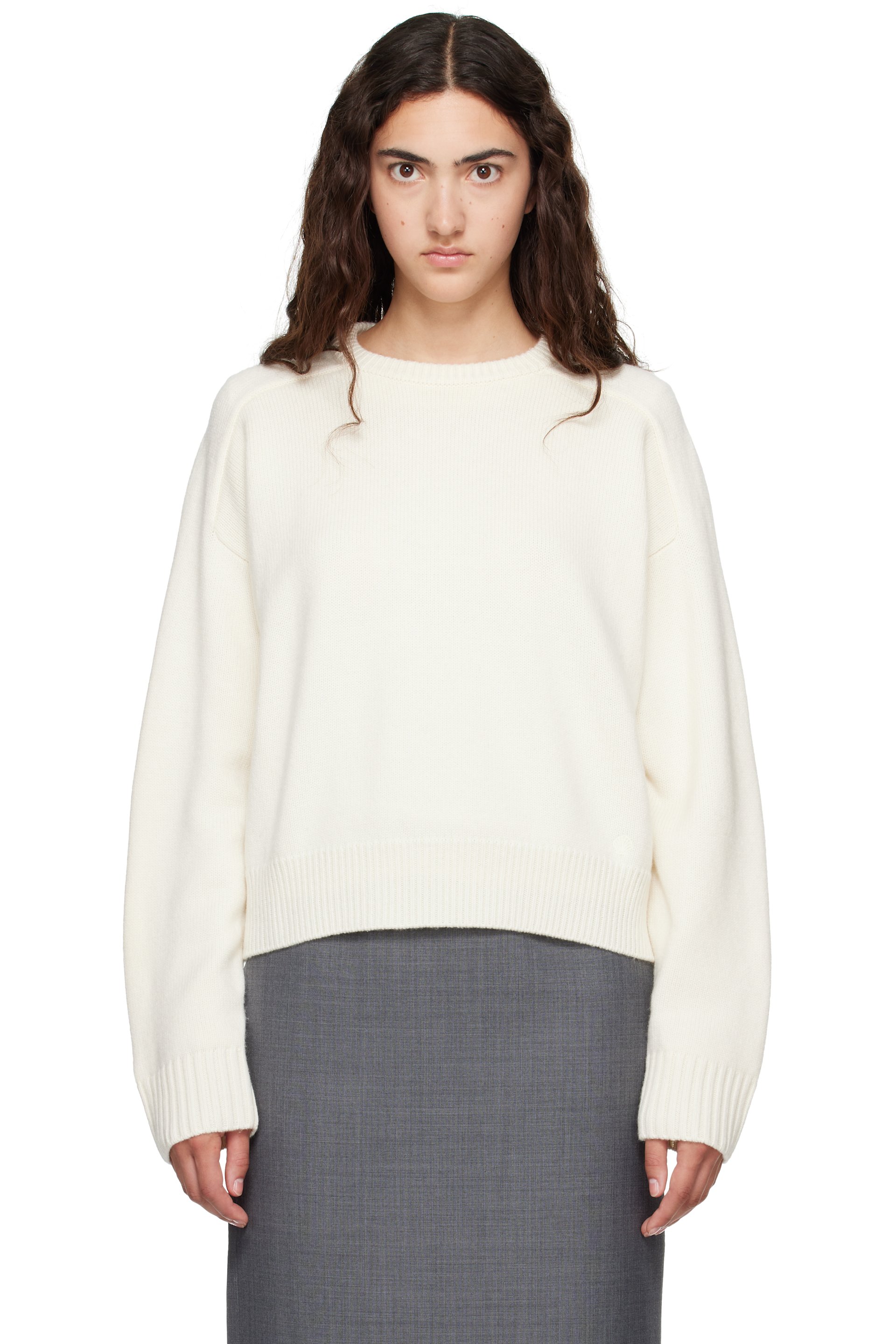 Loulou de Saison - Off-White BREHA Wool Cashmere Blend Sweater