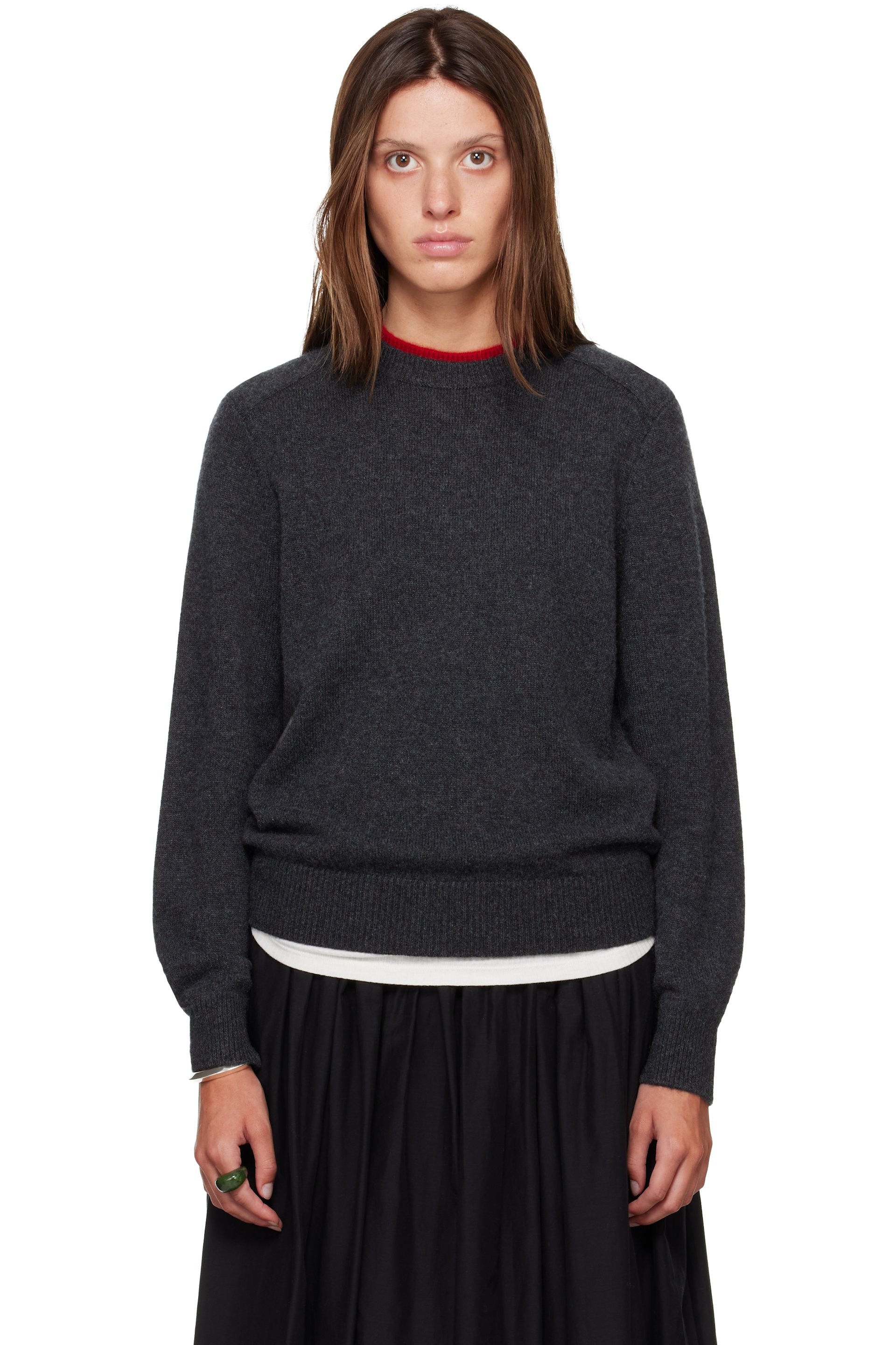 Loulou de Saison - Gray OTIS Bicolor Cashmere Sweater