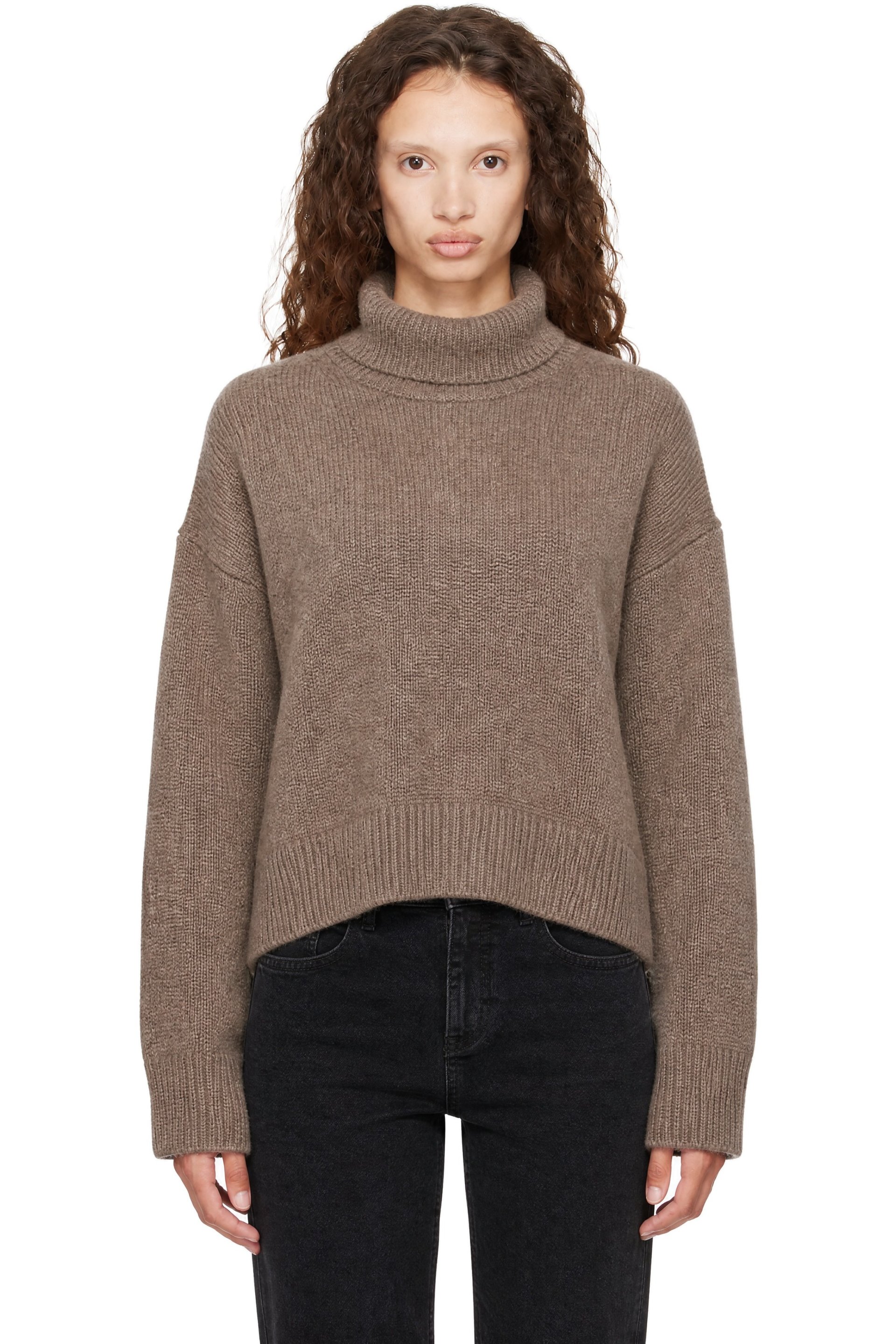 Loulou de Saison - Taupe JONAH Dense Cashmere Turtleneck Sweater