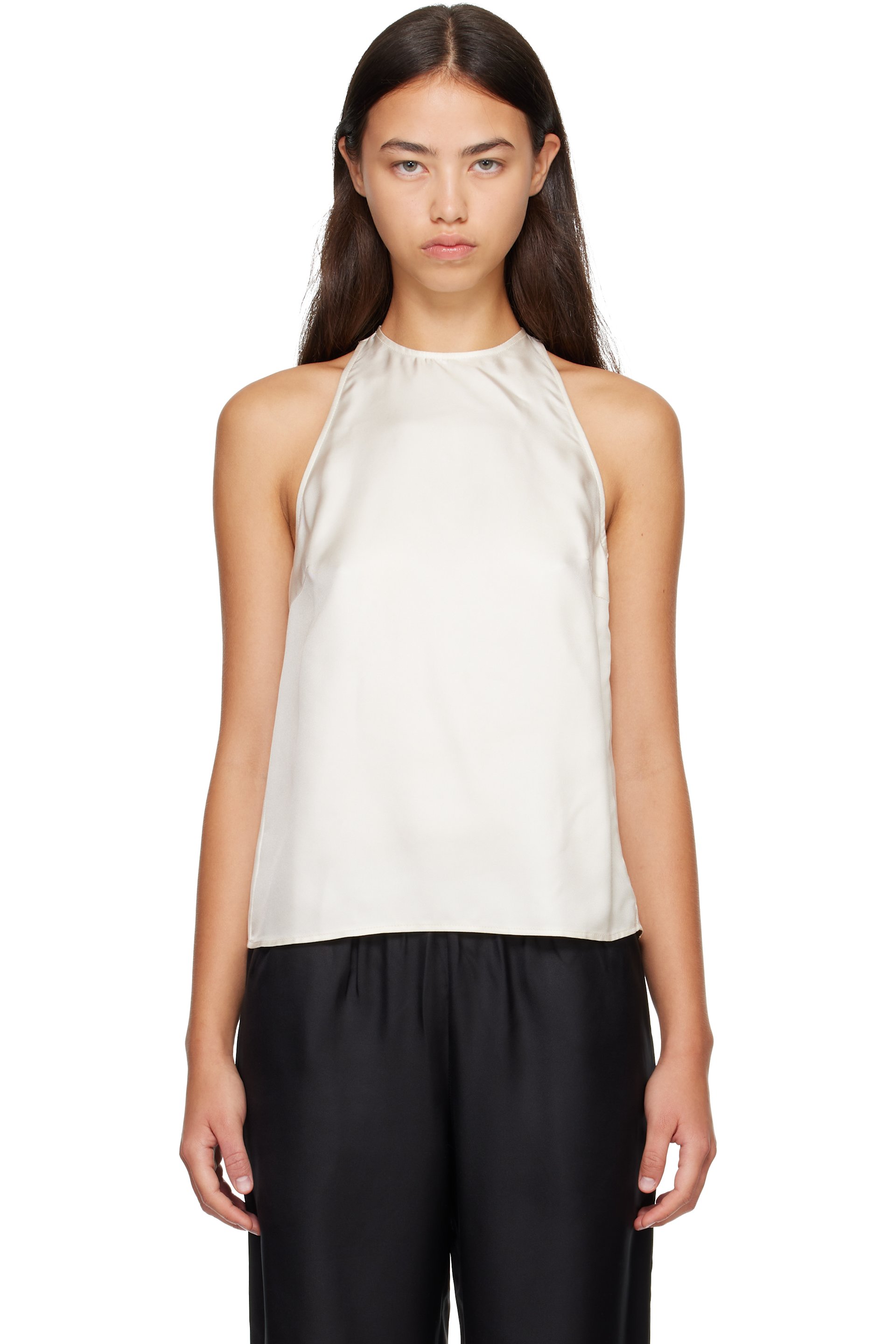Loulou de Saison - Off-White CAMI Silk Twill Cape Top