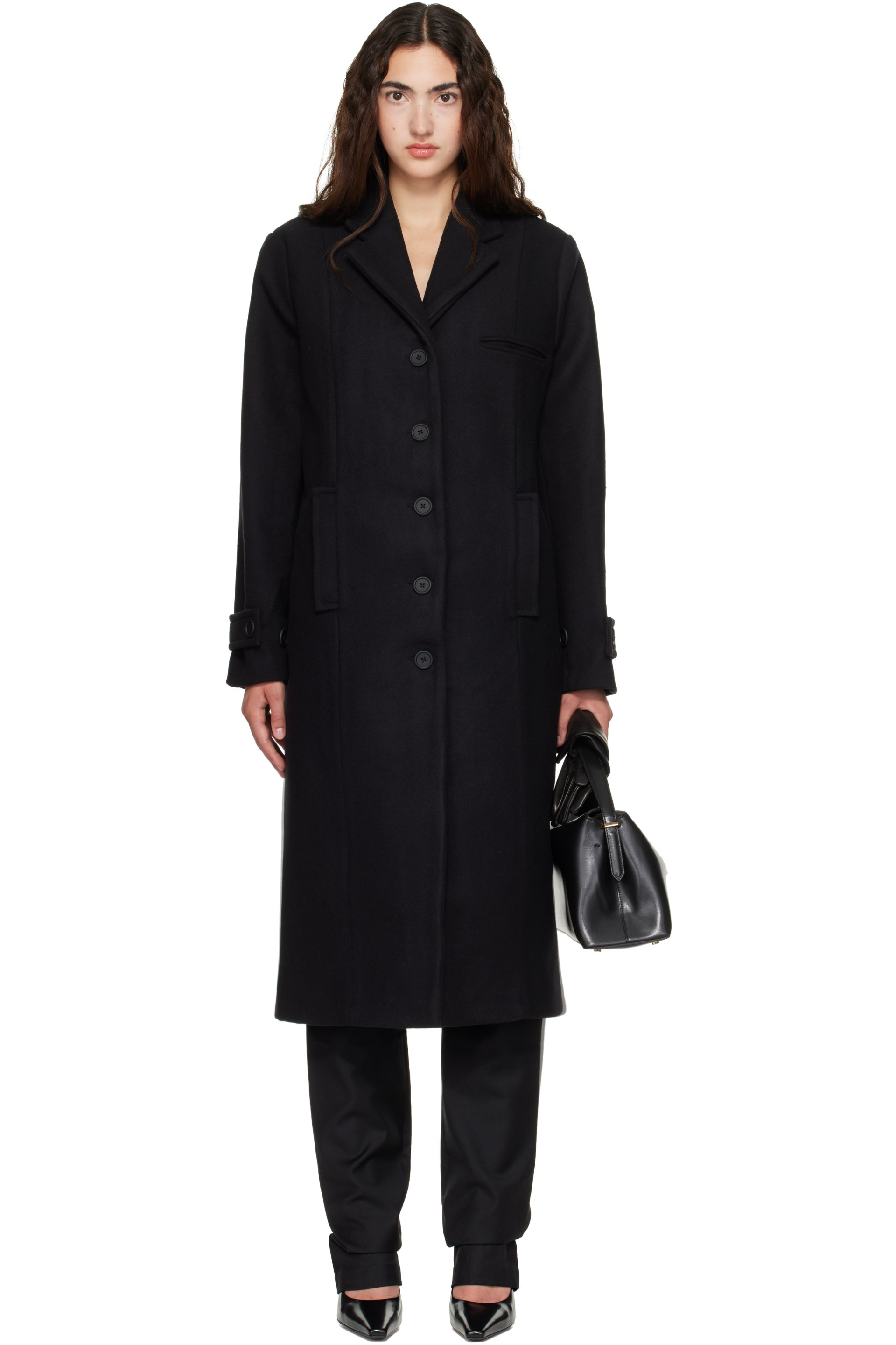 Kanika Agarwal - SSENSE Exclusive Black Oversized Tailored Coat