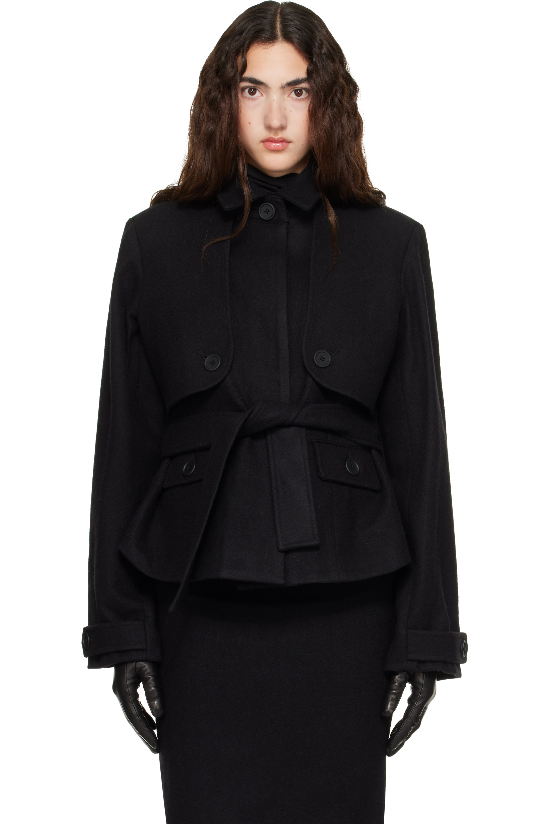 Kanika Agarwal - SSENSE Exclusive Black Short Tailored Jacket