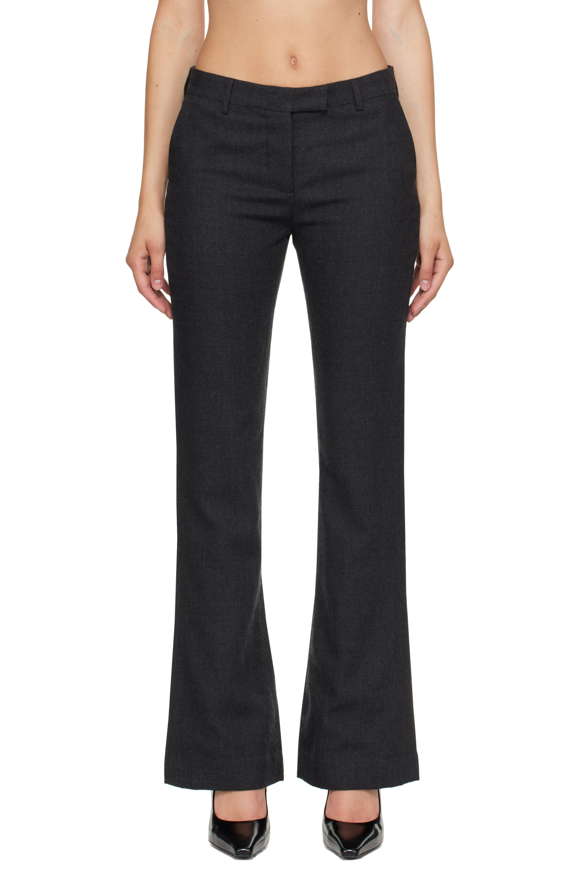 Kanika Agarwal - SSENSE Exclusive Gray Tailored Wollen Trousers