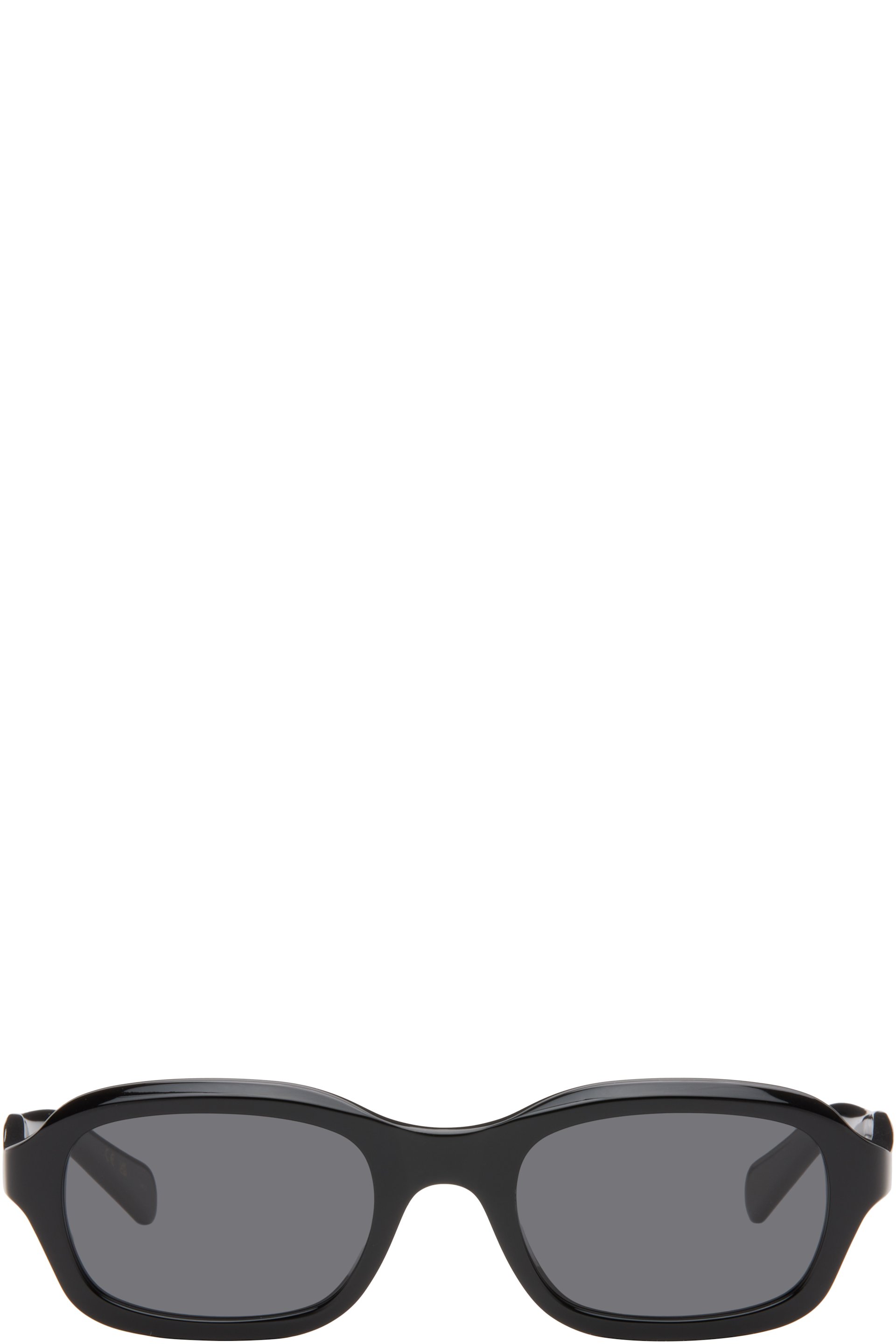 Valentino - Black Rectangular Acetate Sunglasses