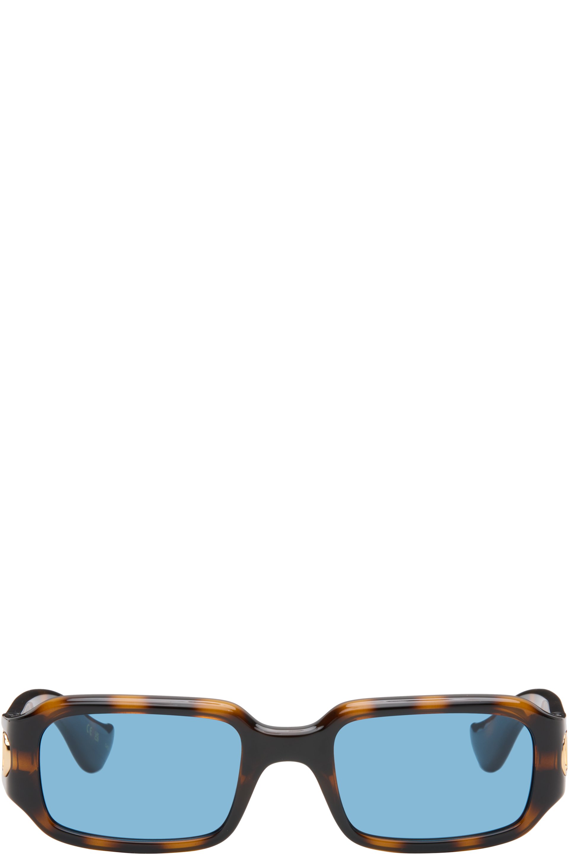 Valentino - Brown Rectangular Acetate Sunglasses