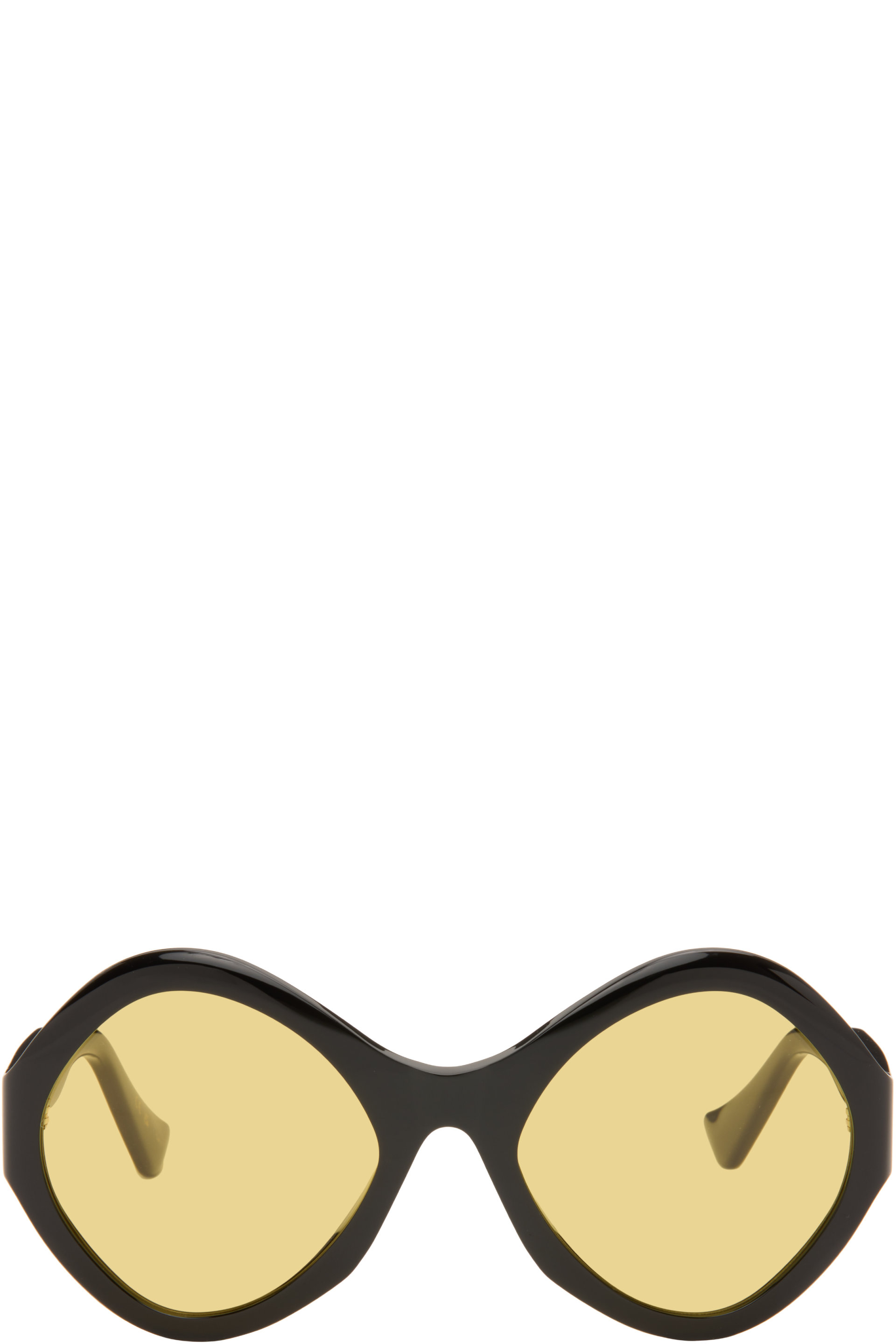 Valentino - Black Round Acetate Sunglasses
