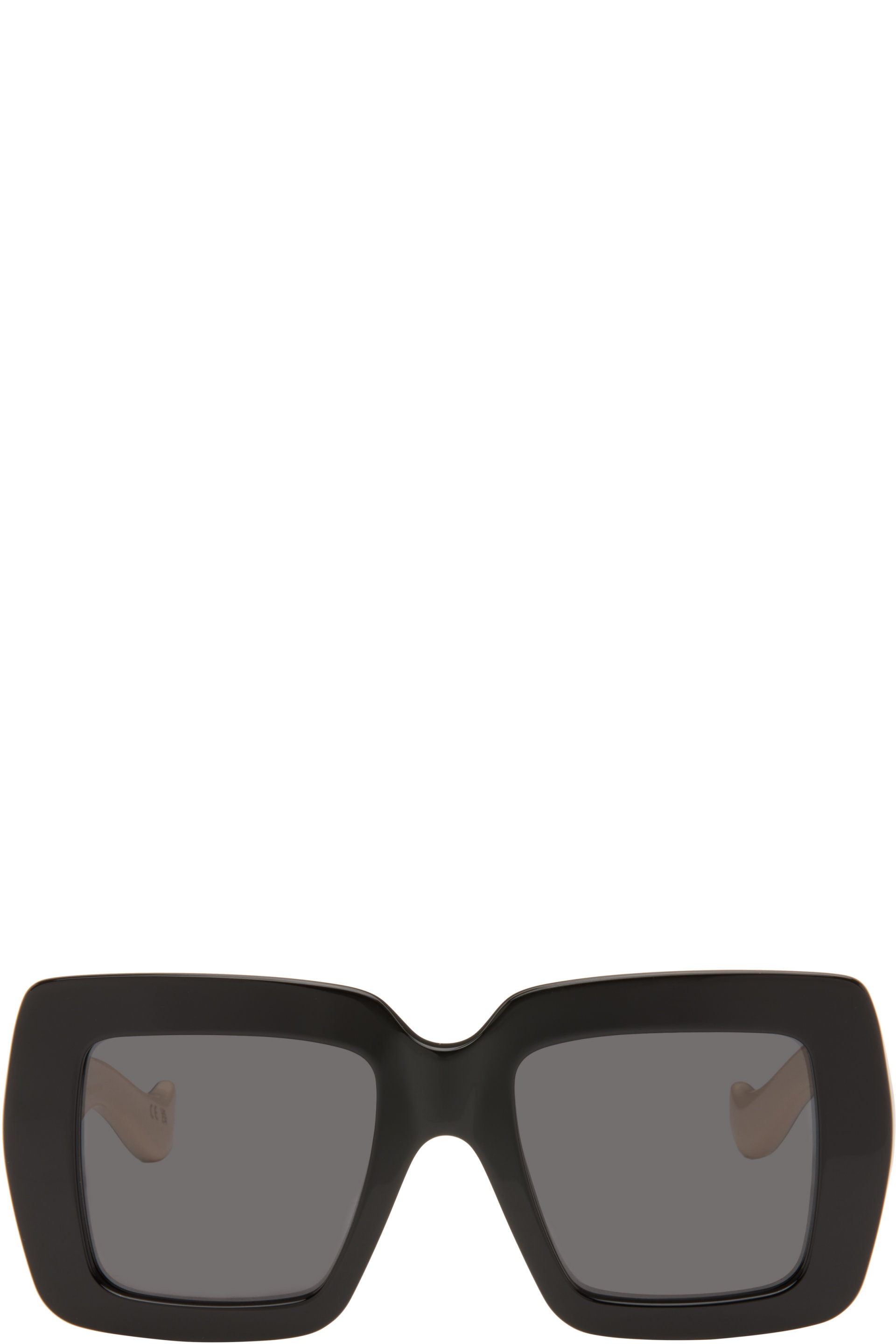 Valentino - Black Rectangular Acetate Sunglasses