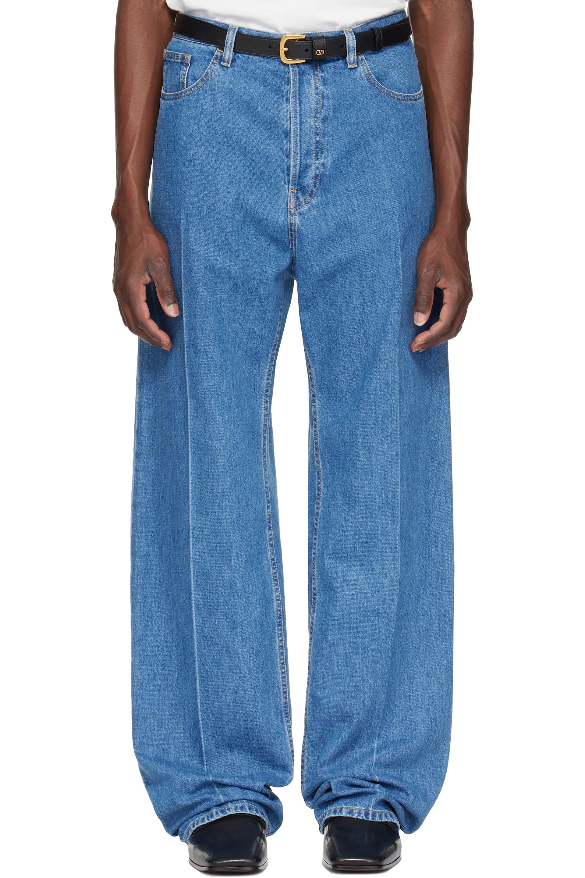Valentino - Blue Creased Jeans