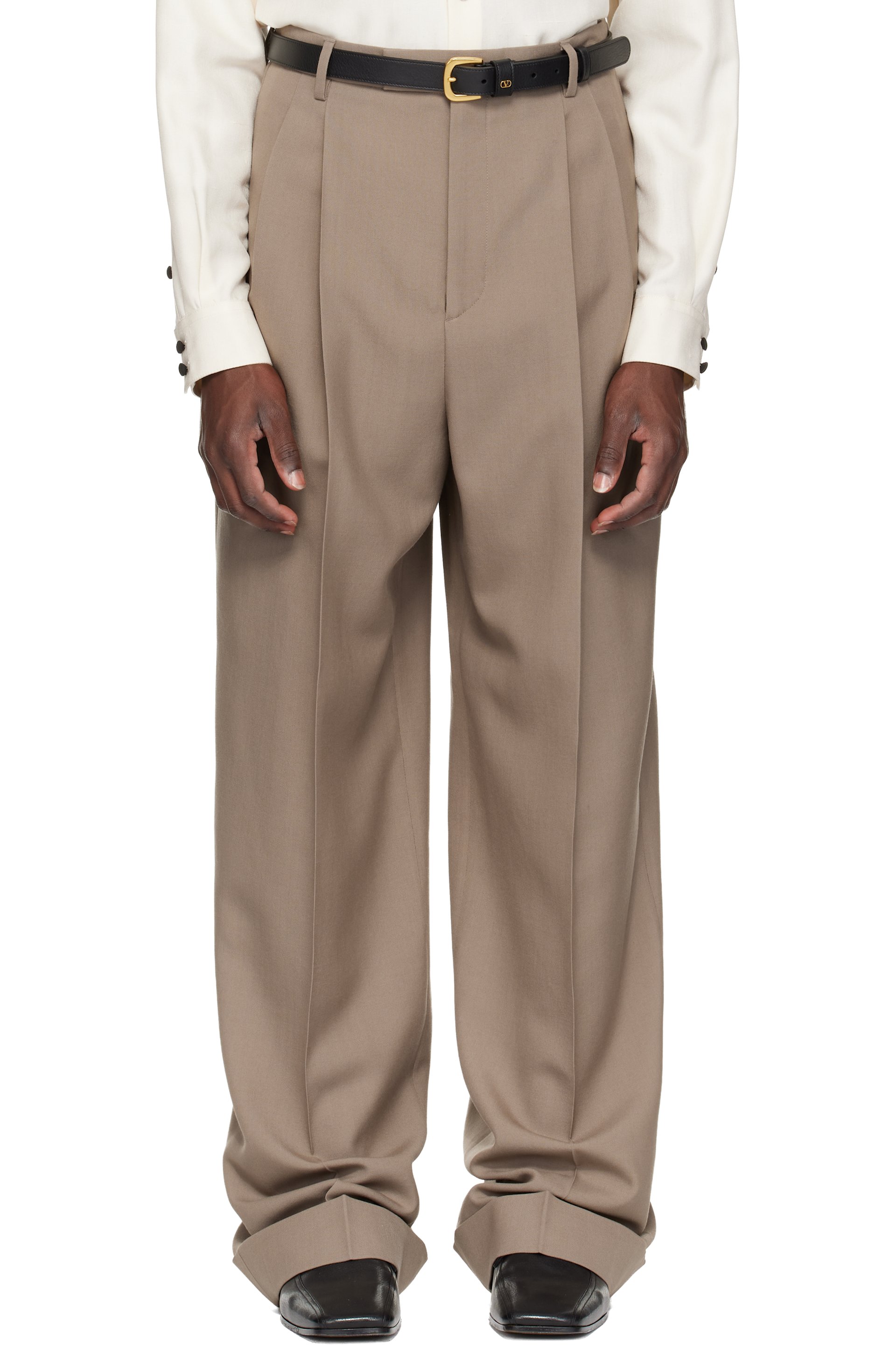 Valentino - Taupe Wool Trousers