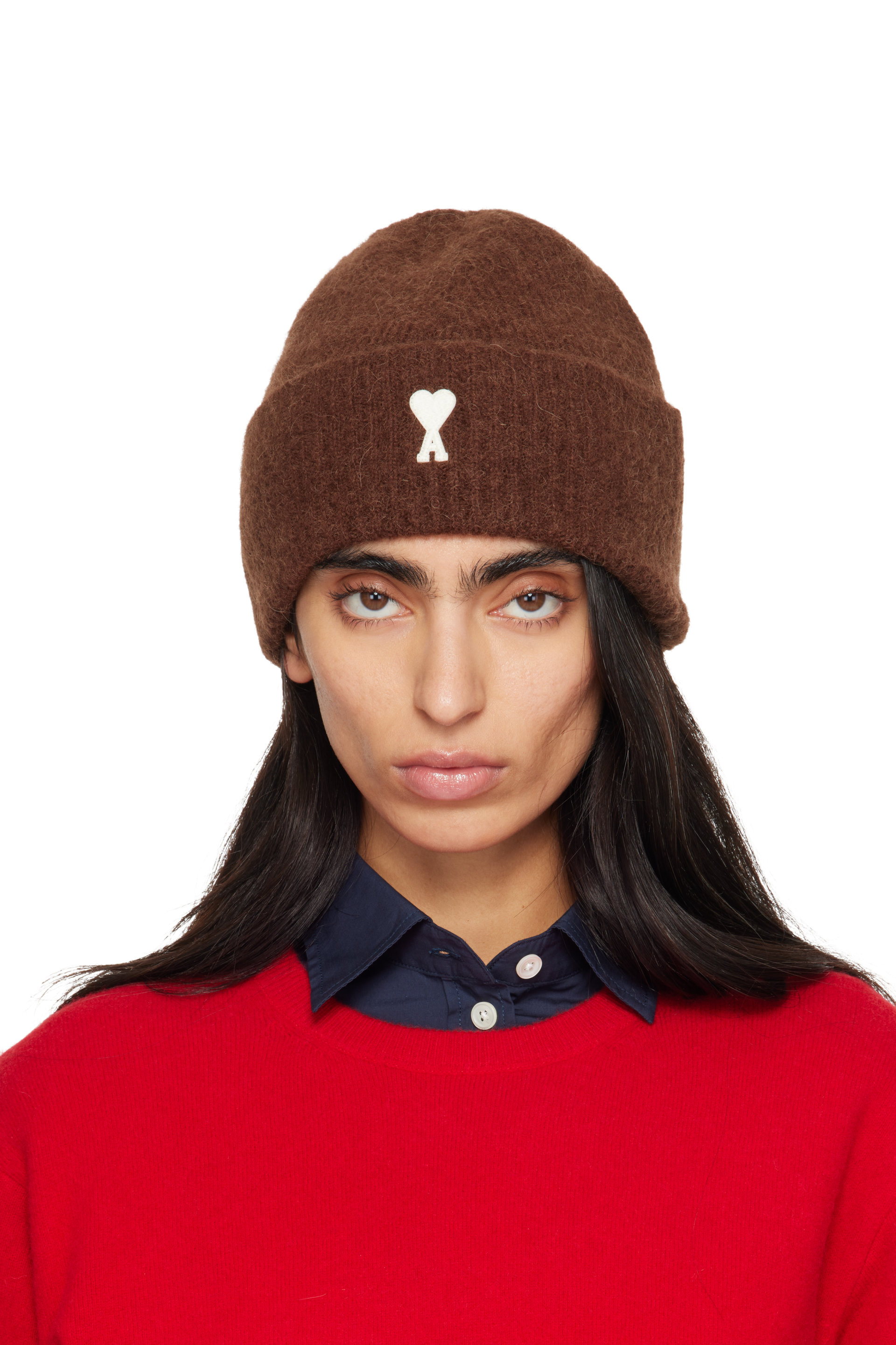 AMI Paris - Brown Alpaca Ami de Coeur Beanie