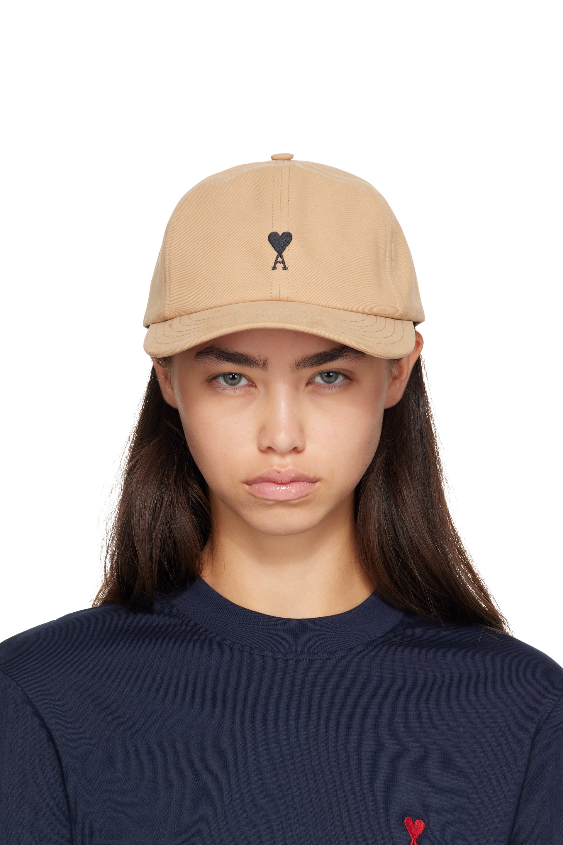 AMI Paris - Beige Cotton Ami De Coeur Cap