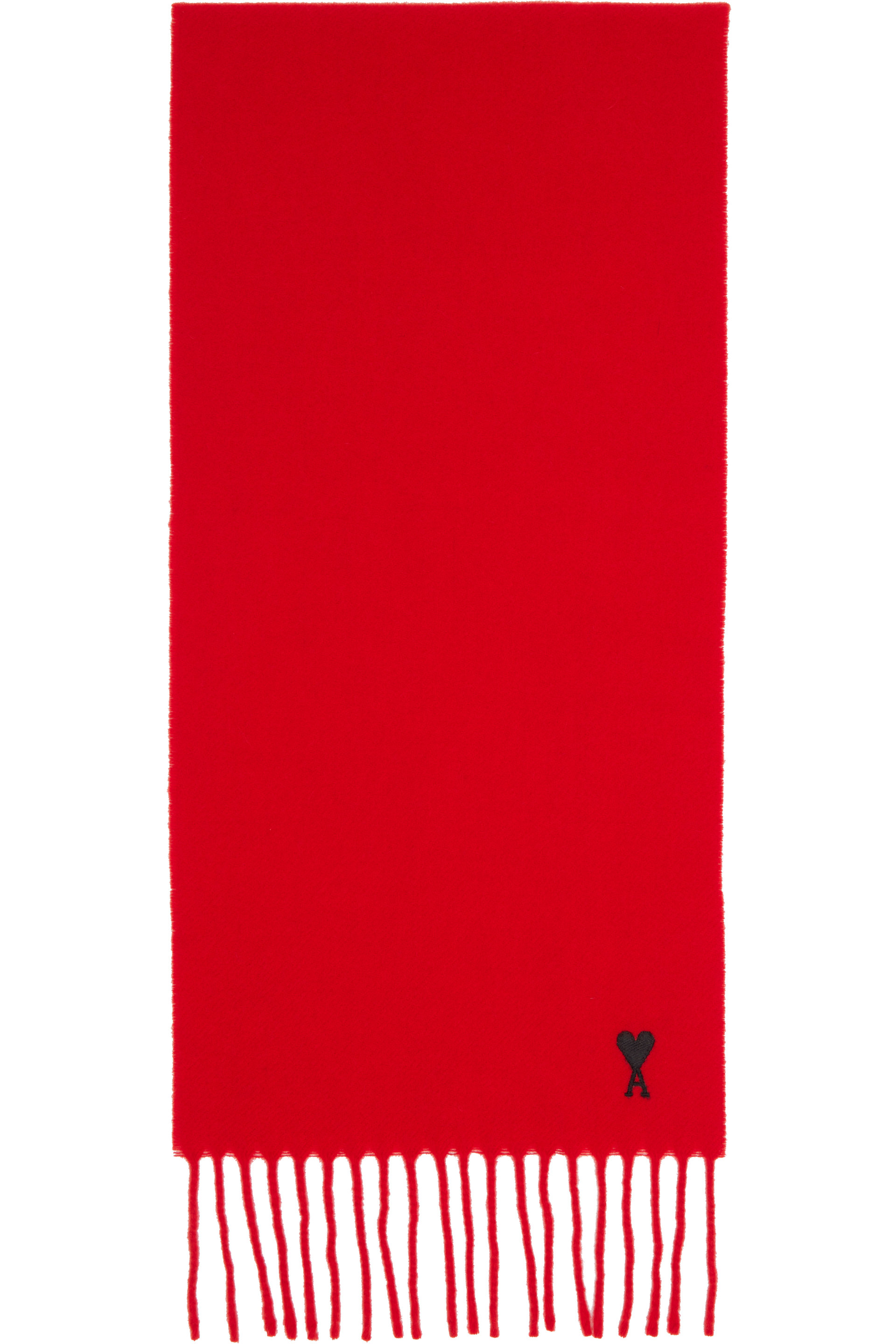 AMI Paris - Red Wool Ami de Coeur Scarf
