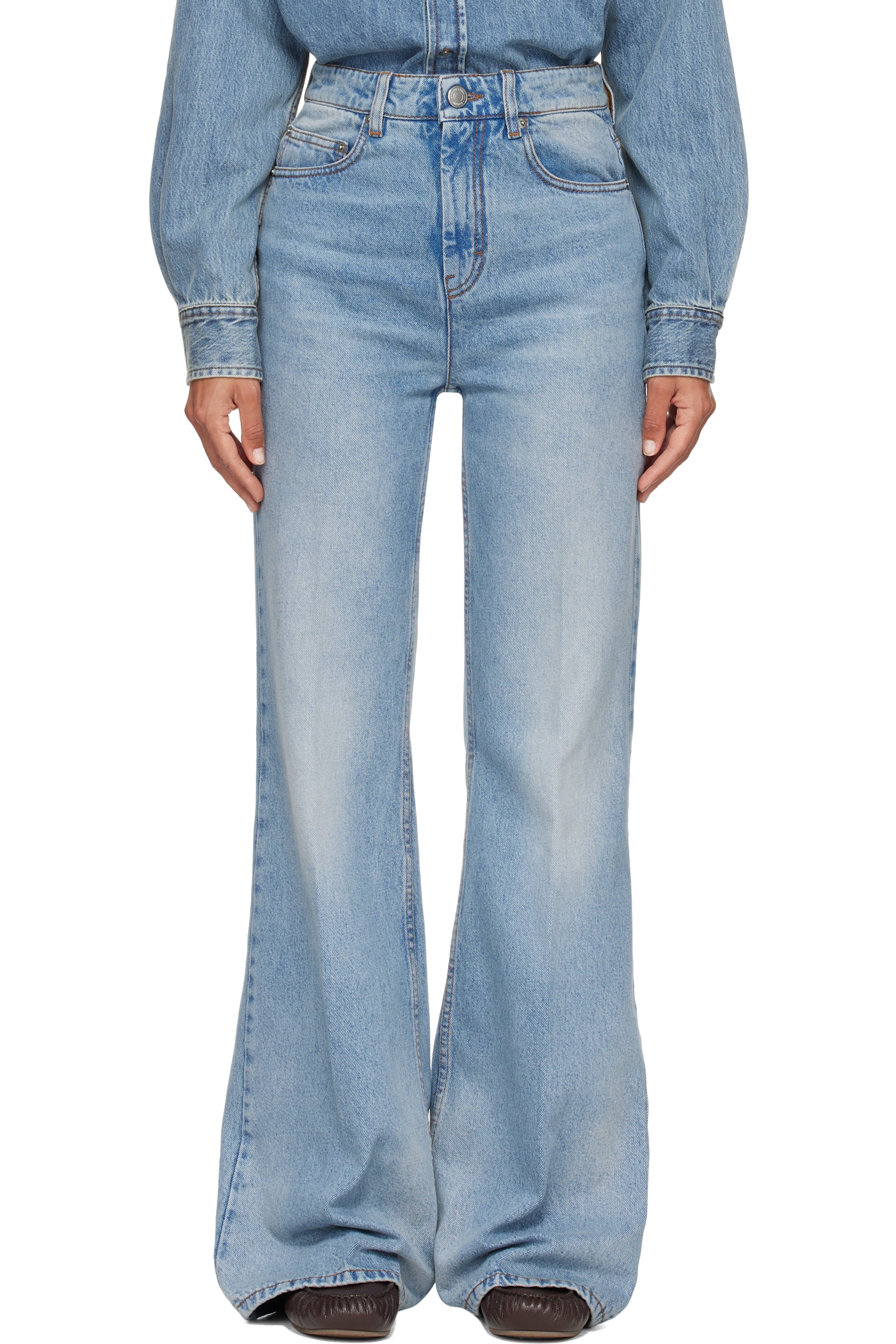 AMI Paris - Blue Flare-Fit Cotton Jeans