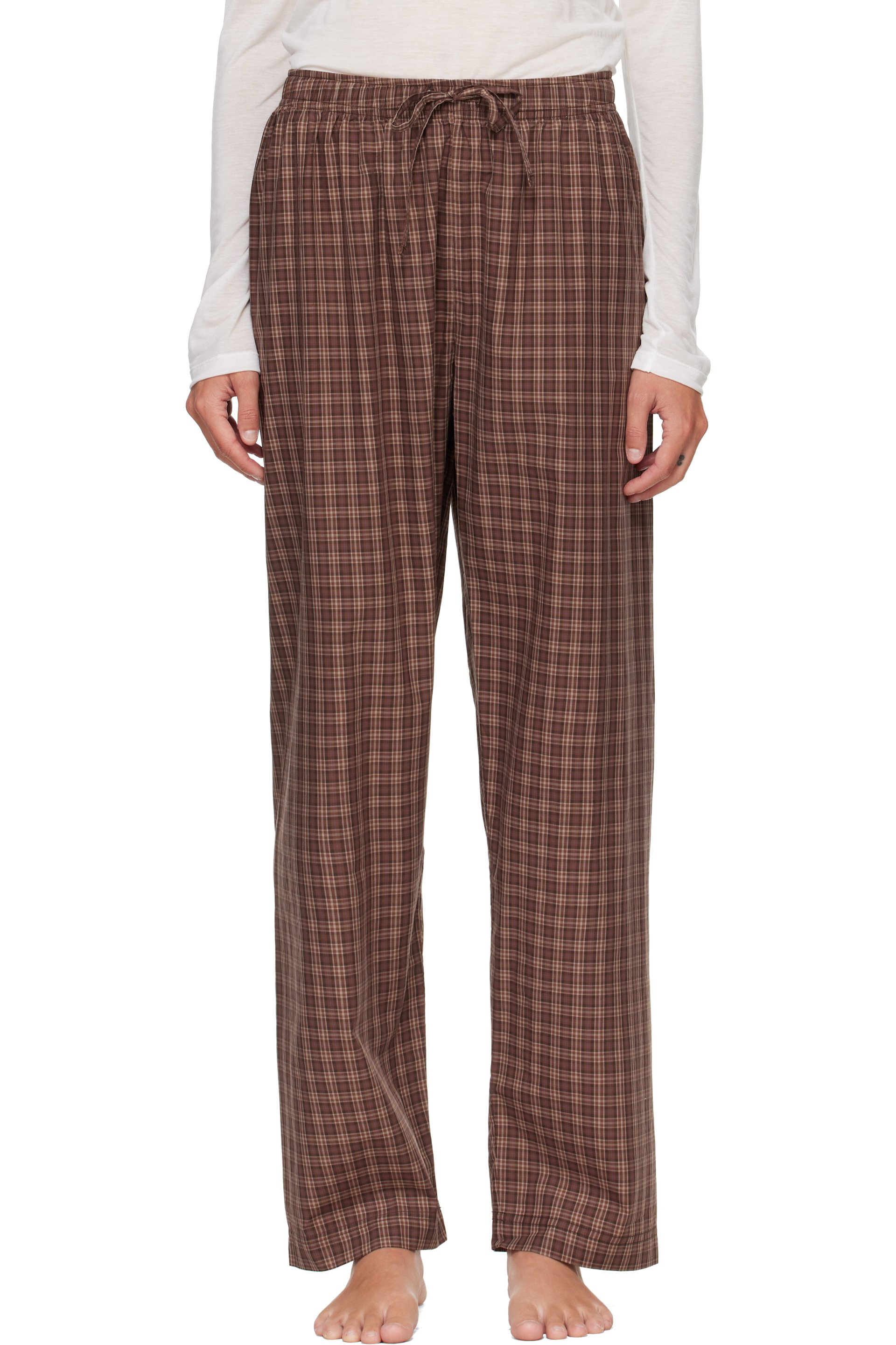 Tekla - Brown Fine Twill Pyjama Pants