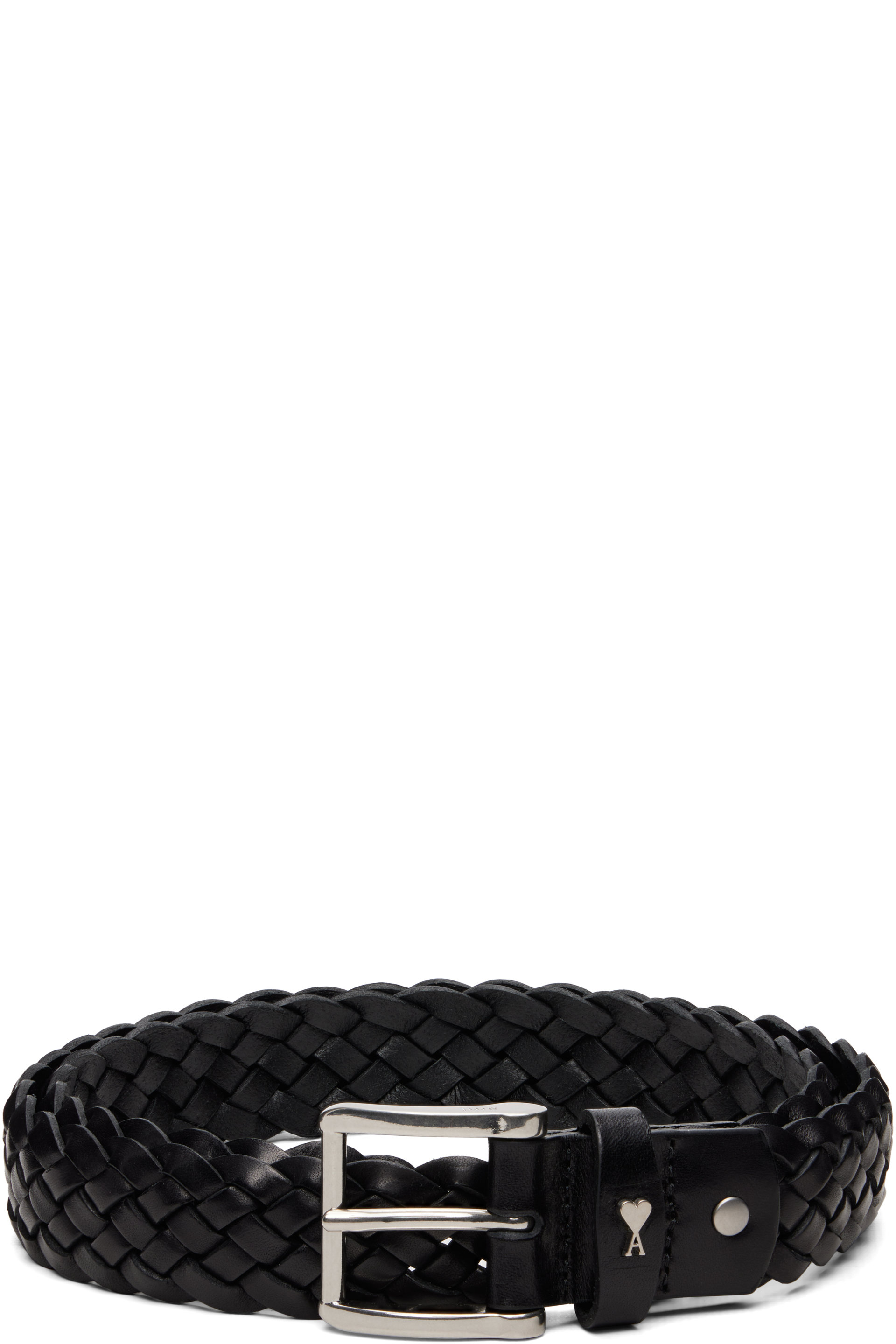 AMI Paris - Black Braided 'Paris Paris' Belt
