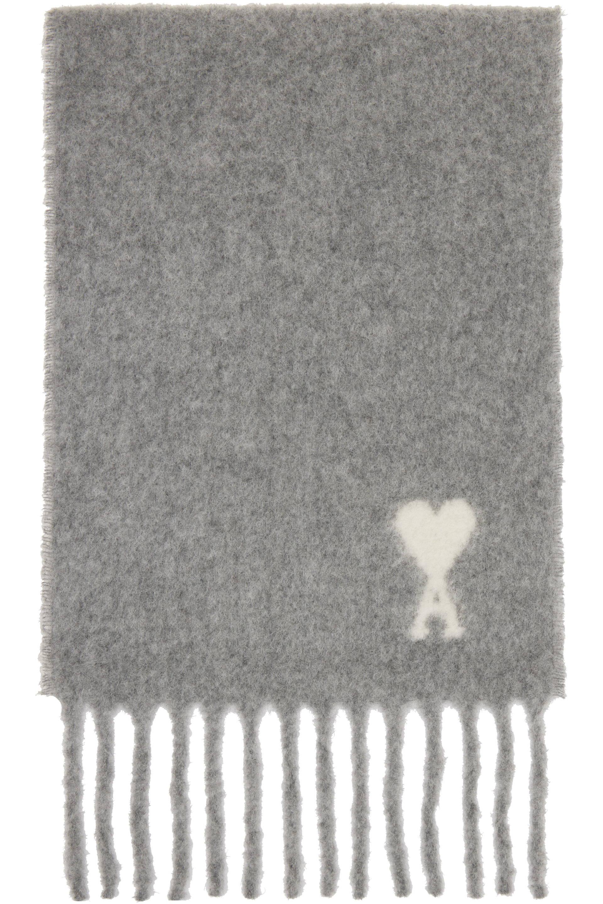 AMI Paris - Gray Ami de Coeur Alpaca Scarf