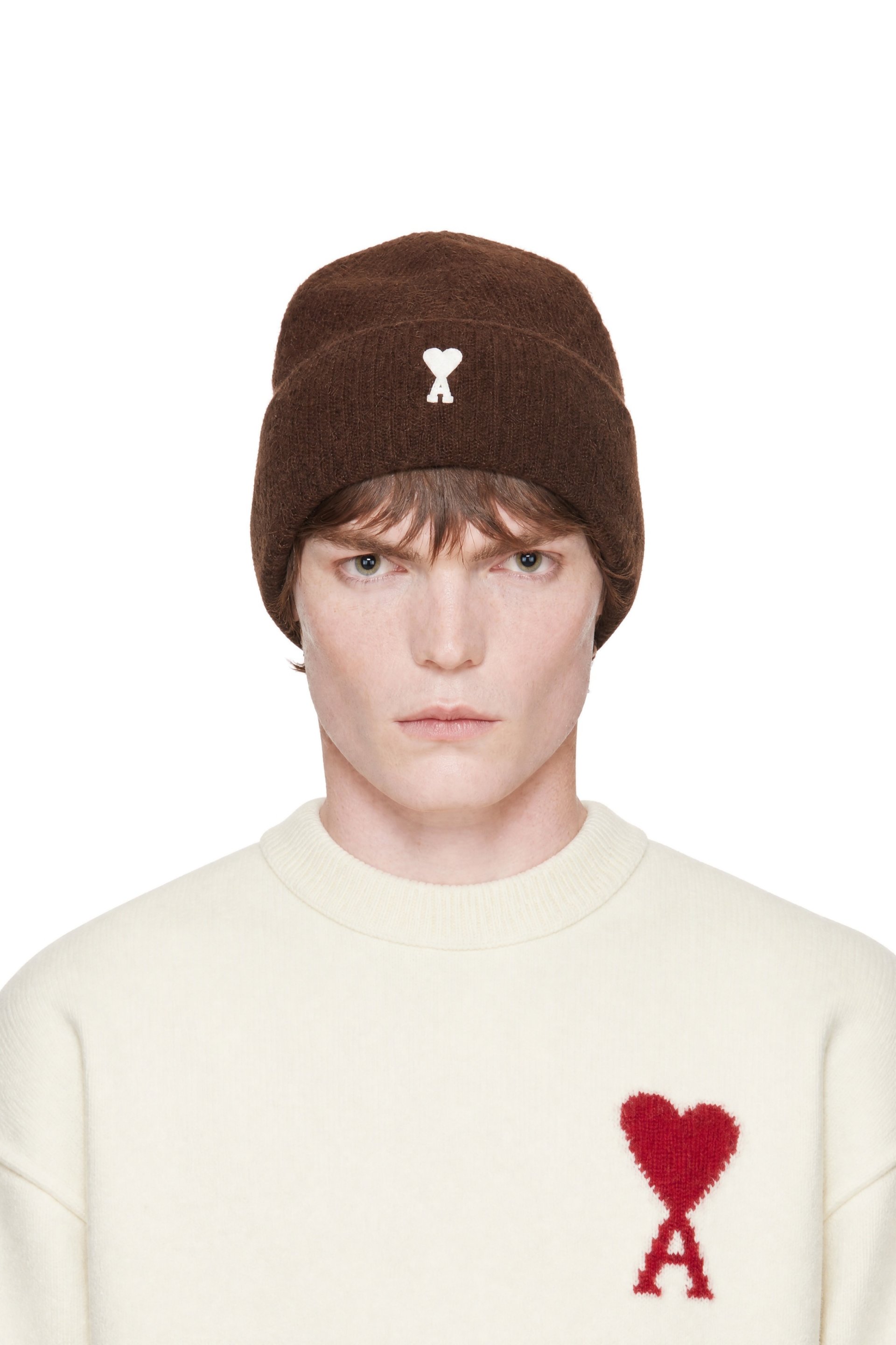 AMI Paris - Brown Alpaca Ami de Coeur Beanie