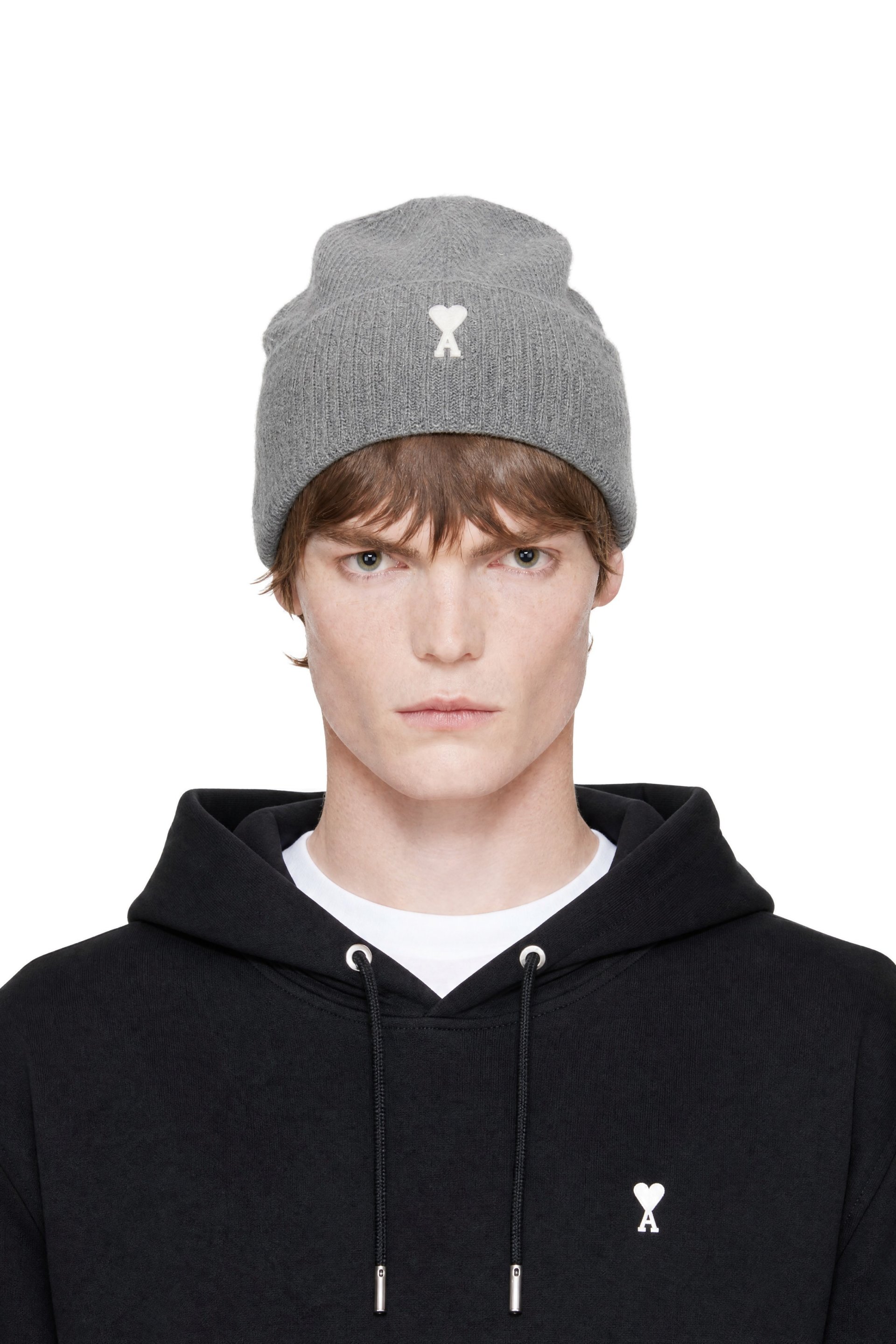 AMI Paris - Gray Alpaca Ami de Coeur Beanie