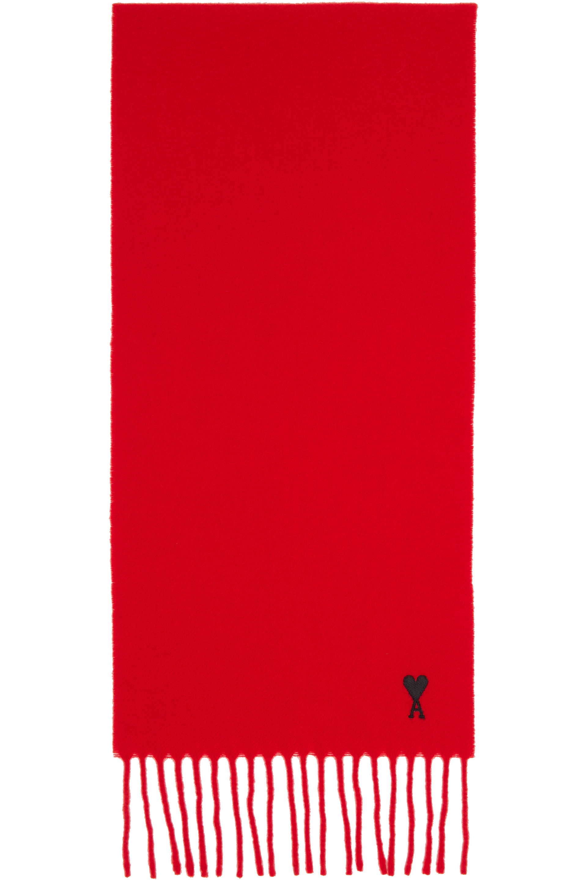 AMI Paris - Red Wool Ami de Coeur Scarf