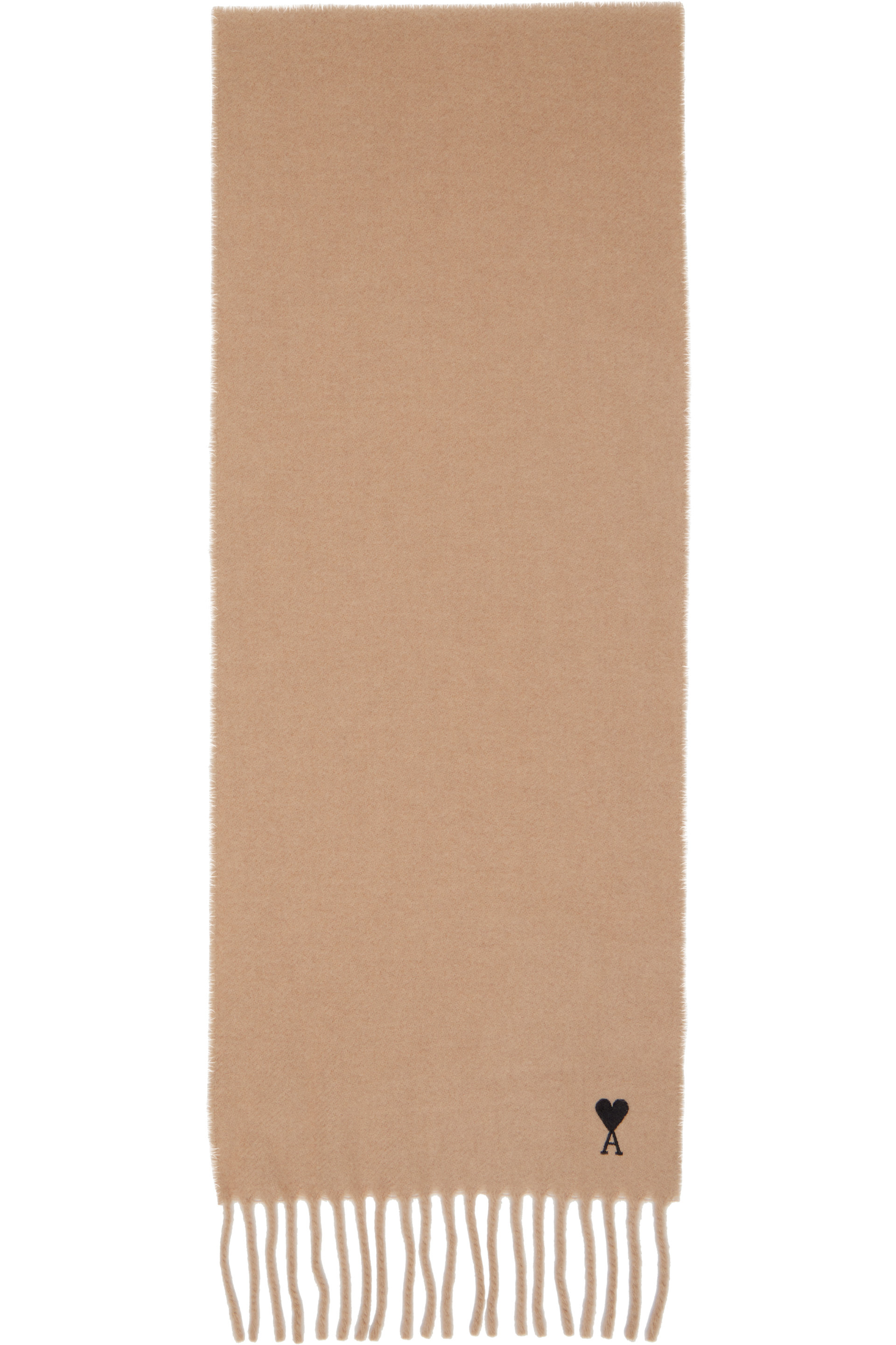 AMI Paris - Beige Wool Ami de Coeur Scarf