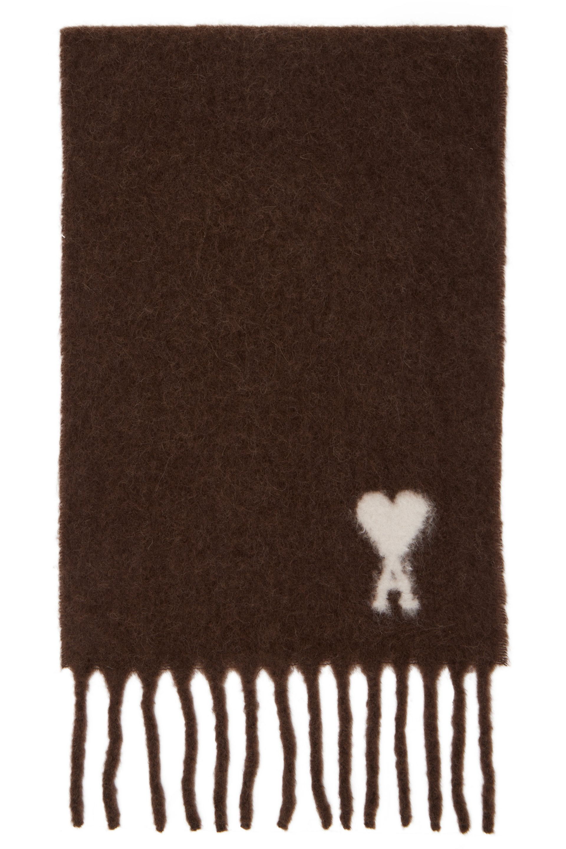AMI Paris - Brown Alpaca Ami de Coeur Scarf