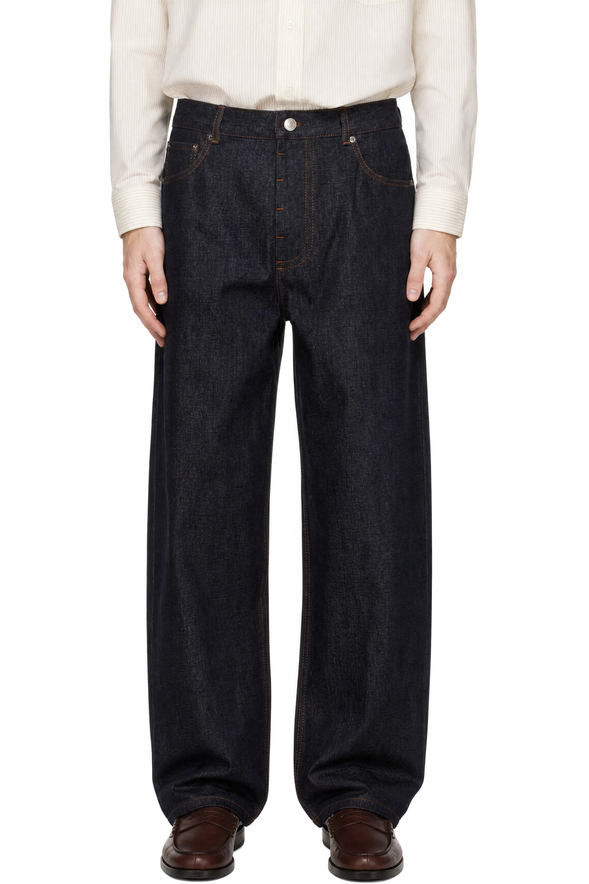 AMI Paris - Indigo Baggy-Fit Cotton Jeans