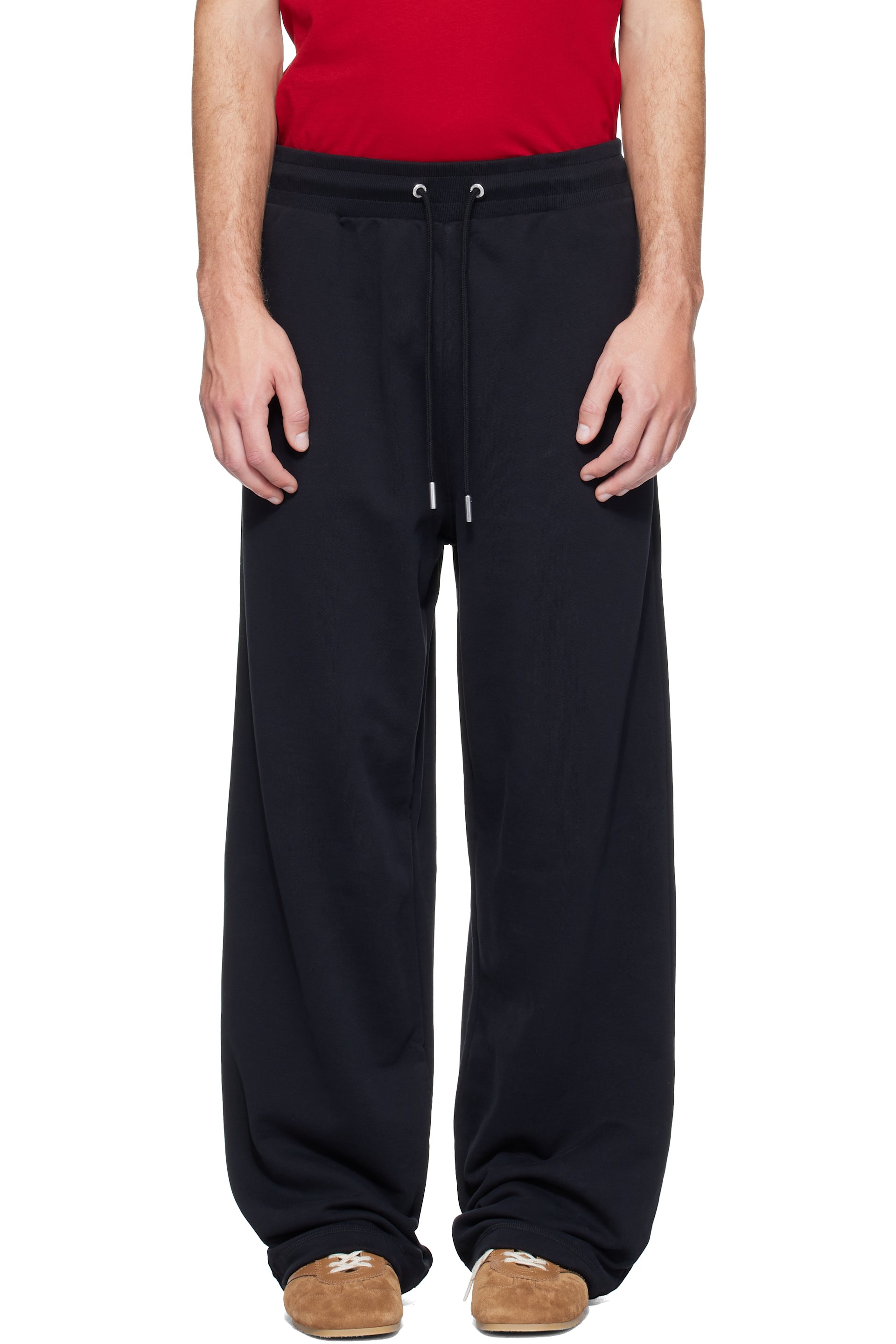 AMI Paris - Black Cotton Ami de Coeur Track Pants