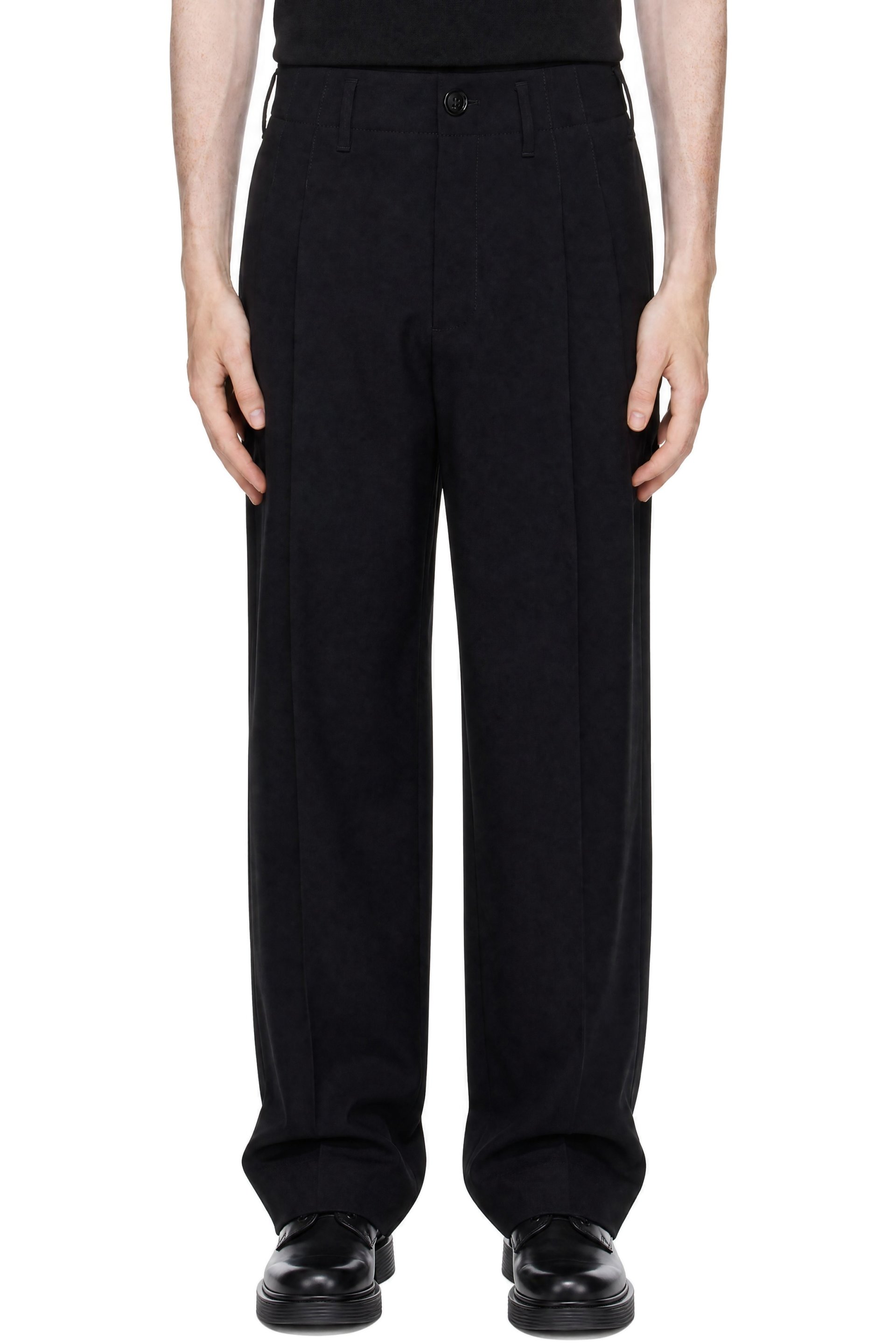 AMI Paris - Black Two-Pleats Wool Trousers